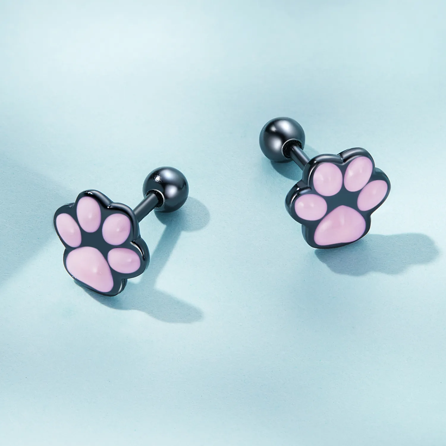 Studuri de ureche cu model stil Pandora, în formă de lăbuță de pisică drăguță - SCE1516