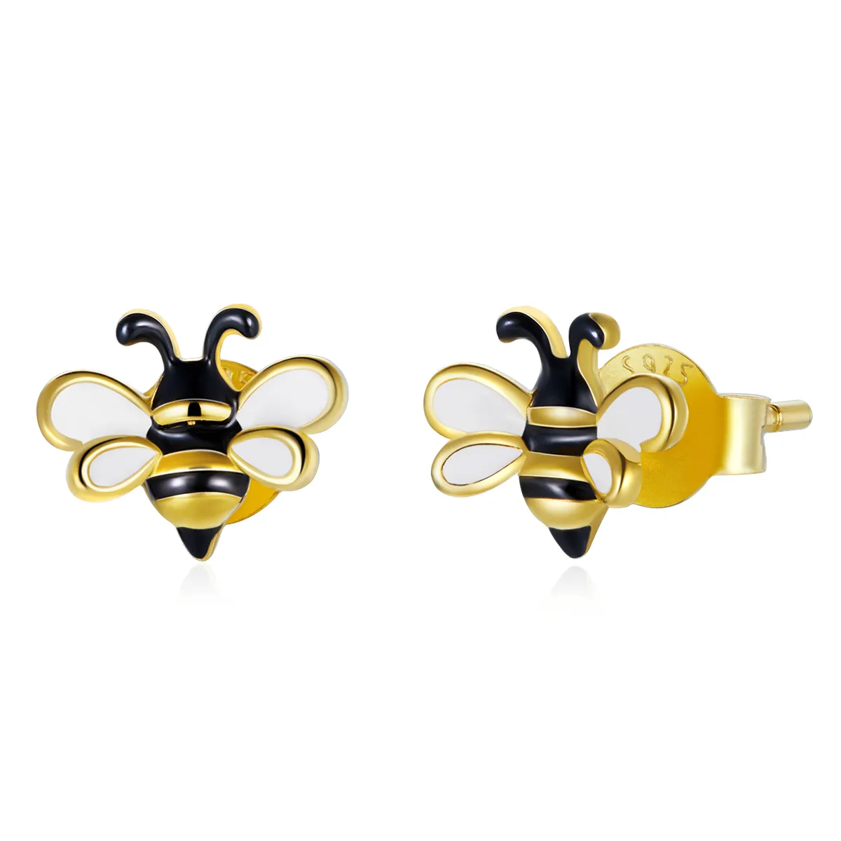 studuri de ureche în stil pandora cu albinuță înfățișată în desene animate sce1182