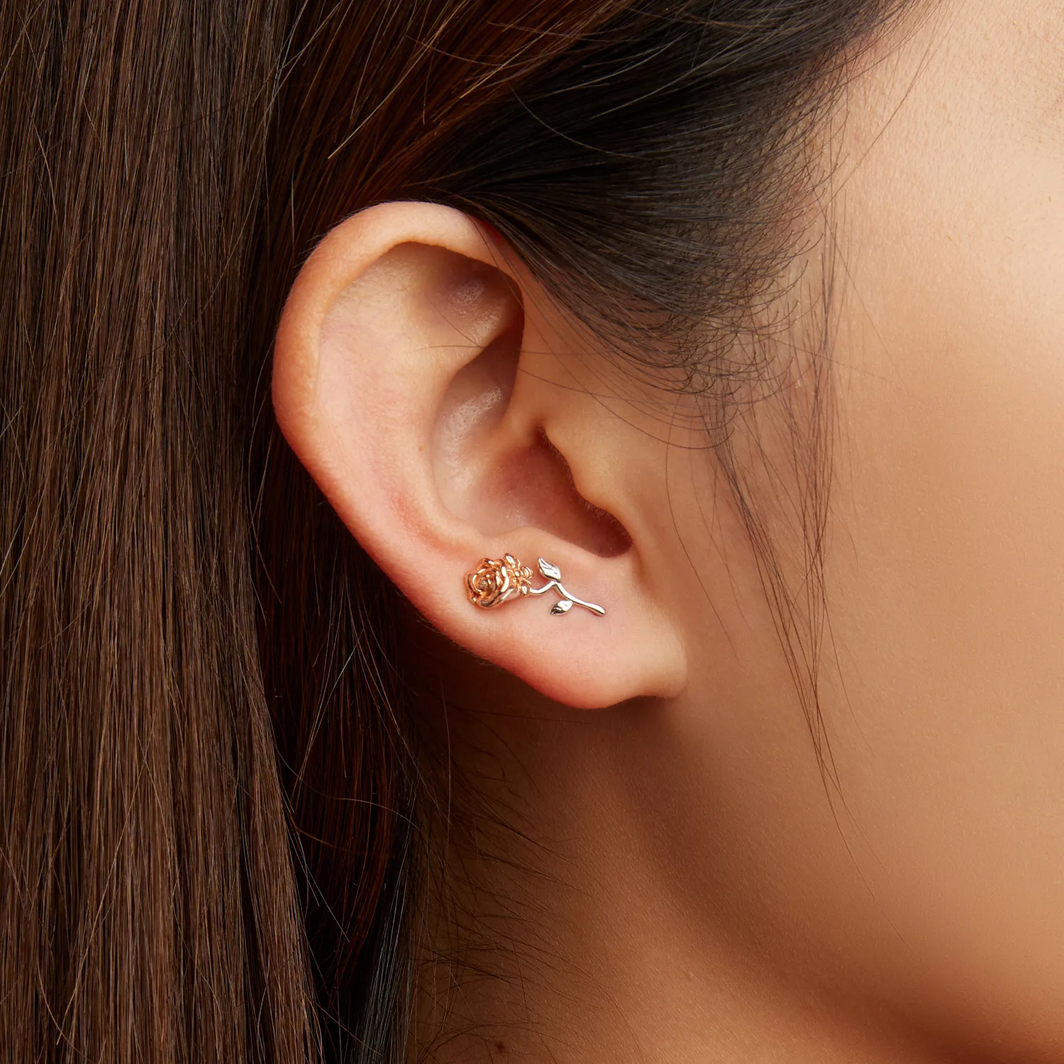 Studuri de ureche în stil Pandora cu roz - BSE682