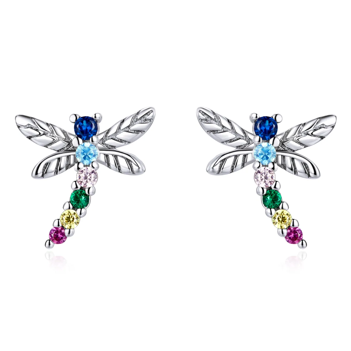 studuri de urechi cu dragonfly colorat în stilul pandora bse515