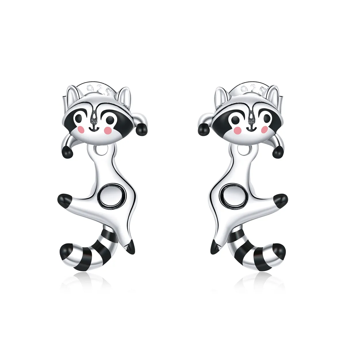 Studuri de urechi în stil Pandora cu motan de râs - SCE990