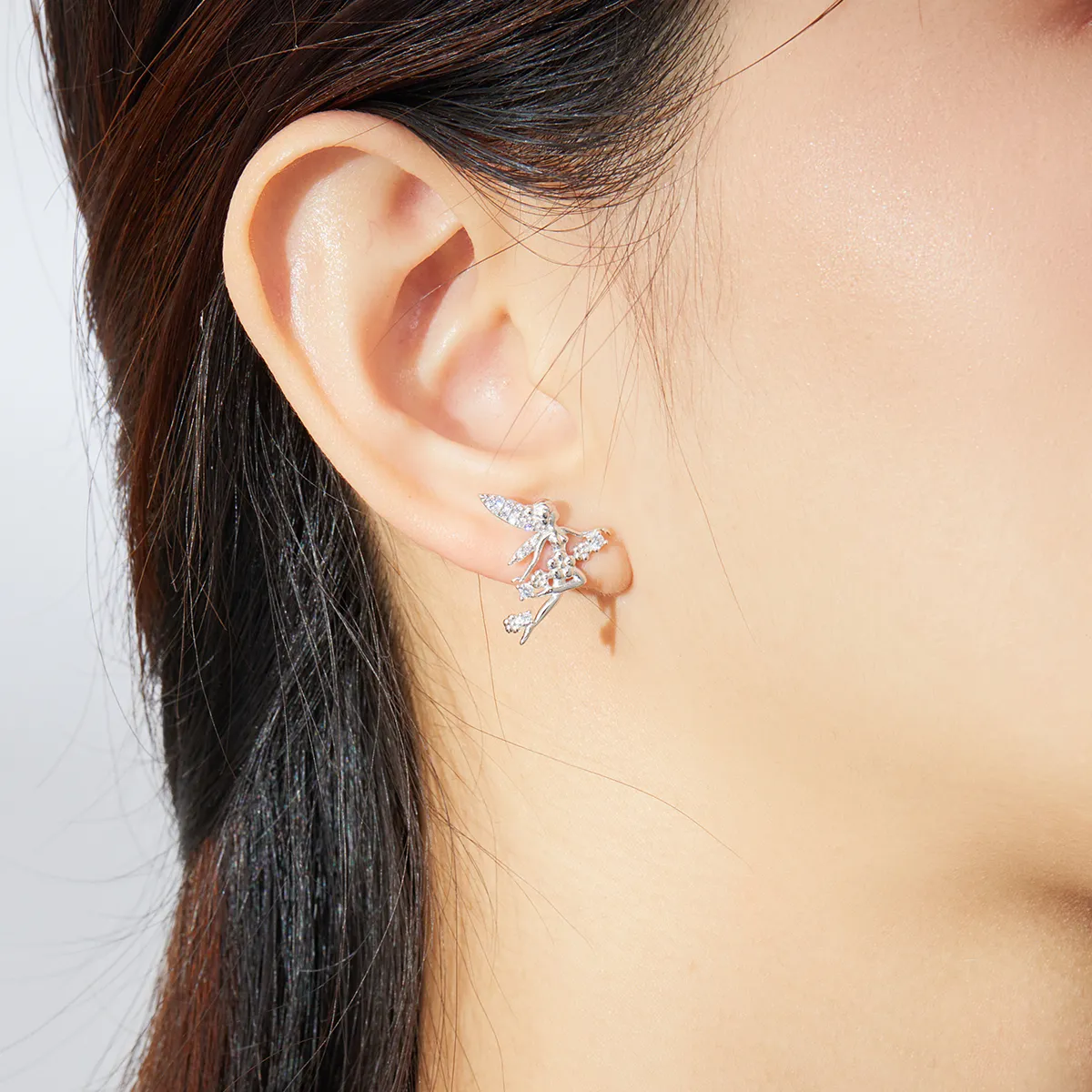 Studuri de urechi în stil Pandora cu motive florale elfice - BSE341