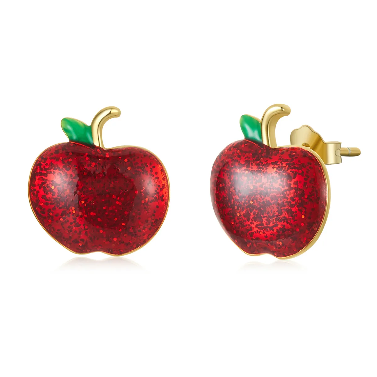 studuri pentru urechi în stilul pandora cu mere de crăciun sce1314