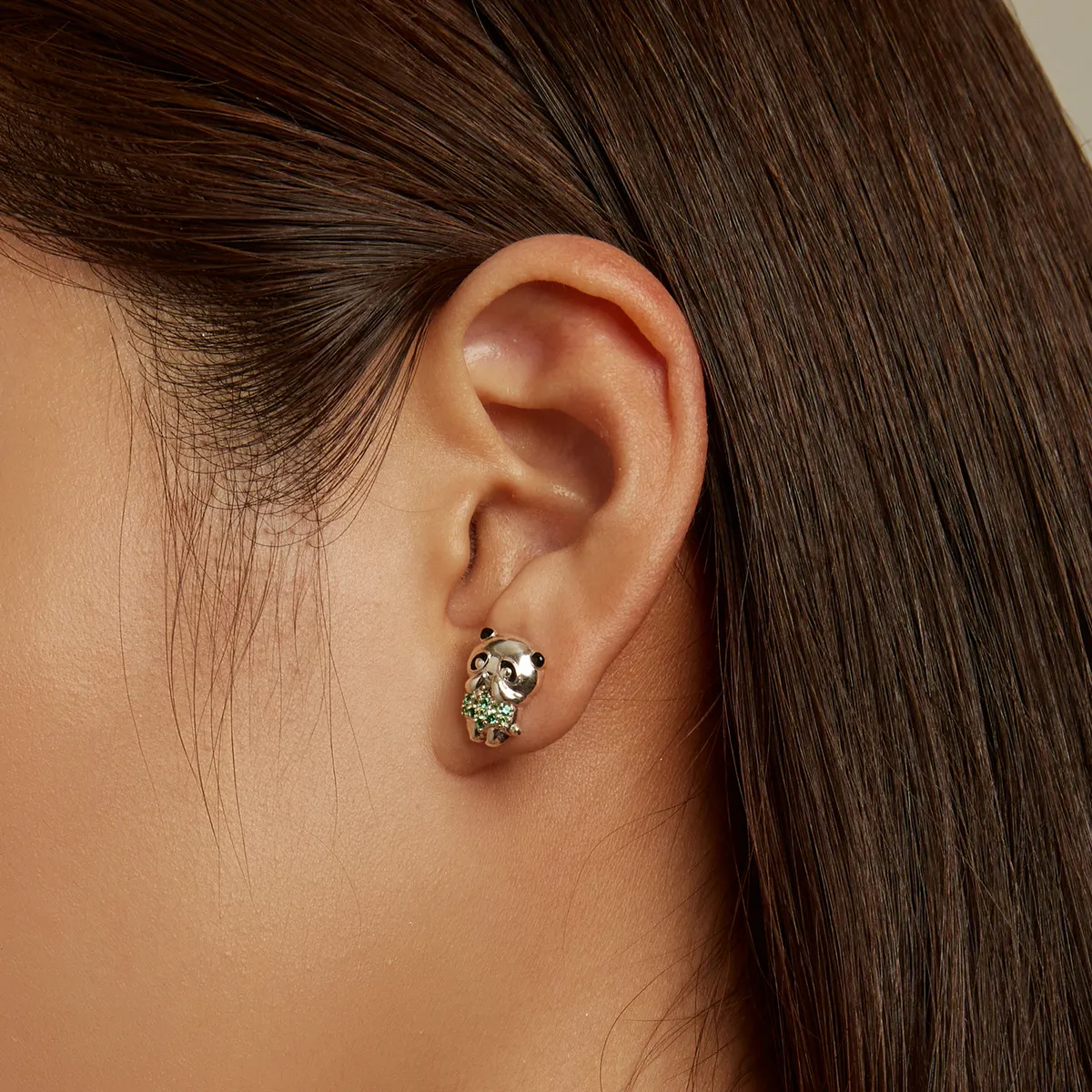 Studuri pentru urechi în stilul Pandora cu mini pandă - SCE1370
