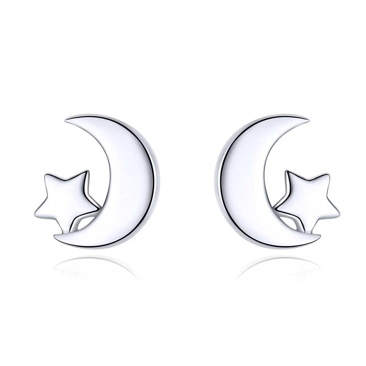 Studurile pentru urechi în stilul Pandora cu lună și stele - SCE726
