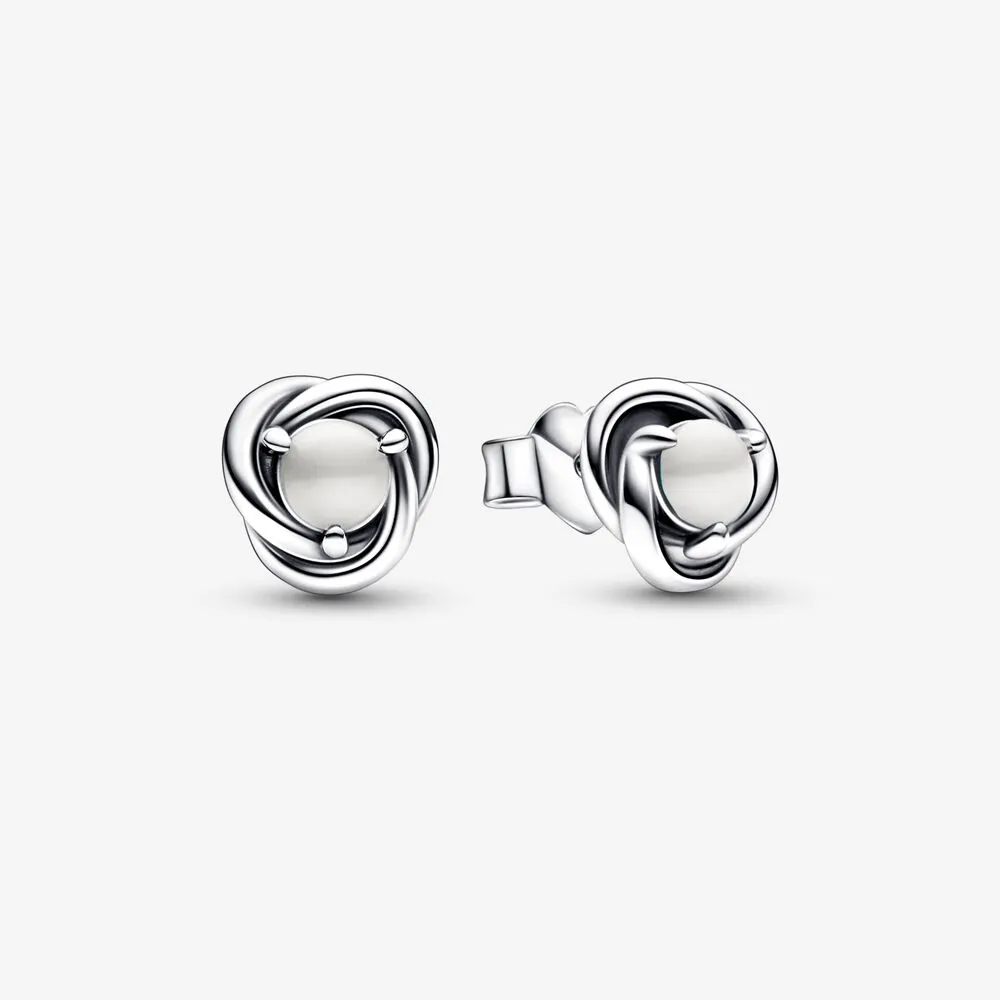 cercei de tip pandora june white eternity circle stud 292335c03