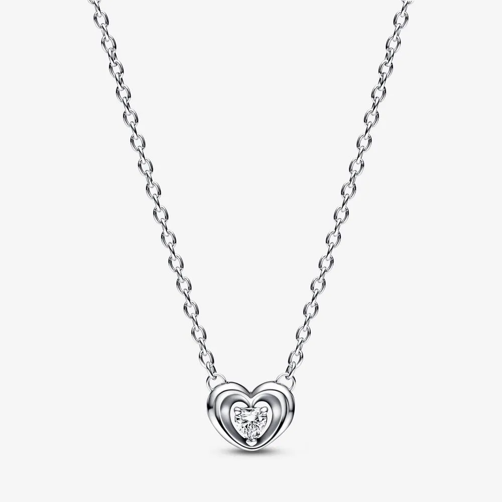 colier cu pandantiv pandora radiant heart floating stone 392494c01