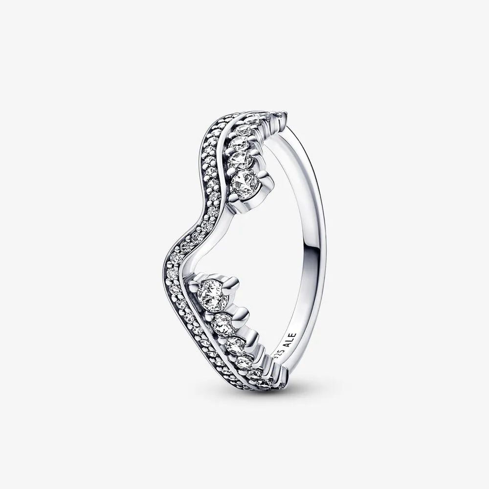 inelul pandora sparkling asymmetric wave 192543c01