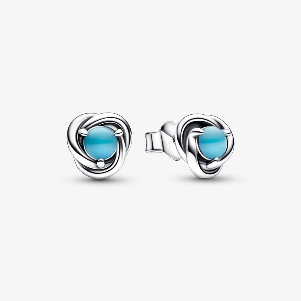 pandora cercei cerc etern albastru turcoaz din decembrie 292335c02