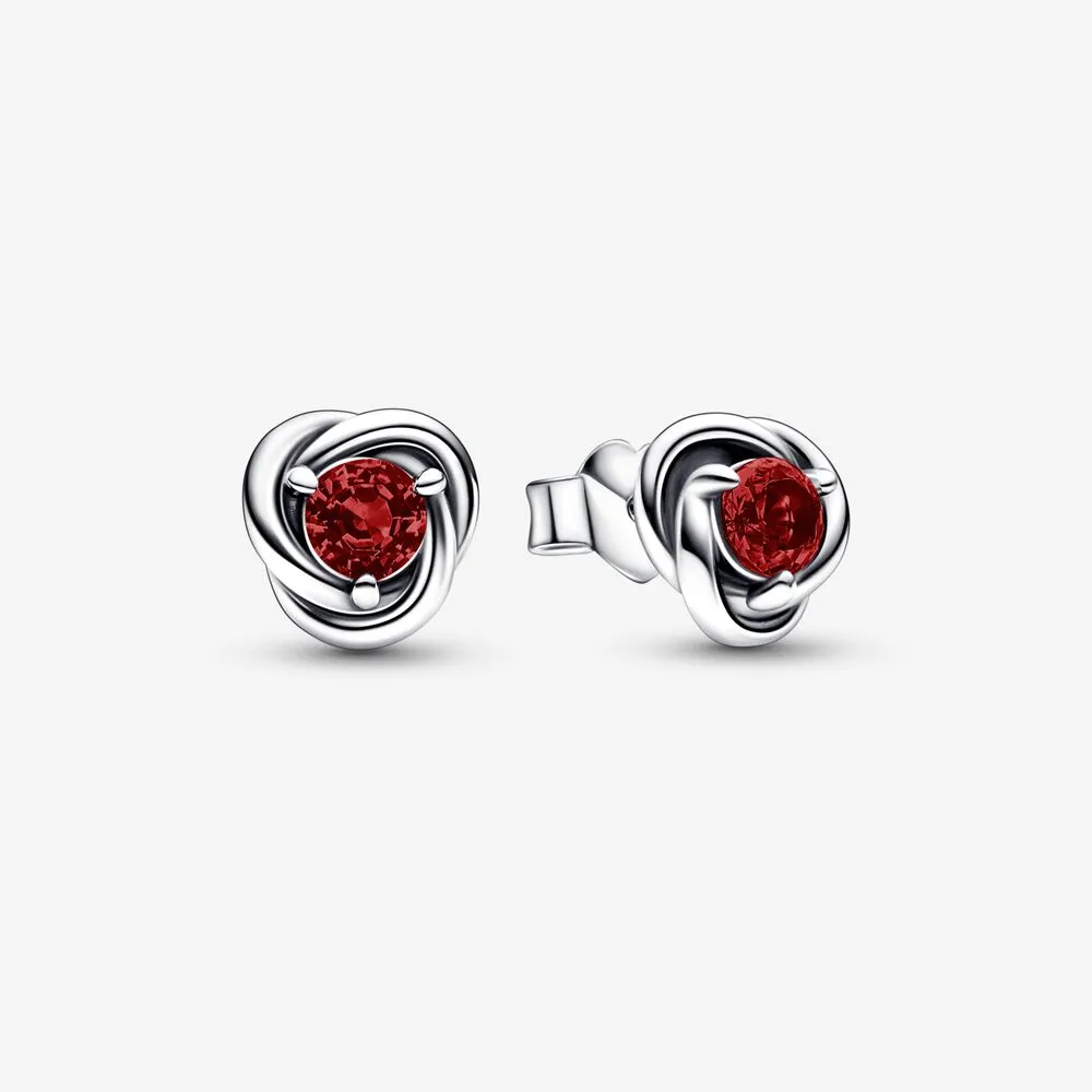 pandora cercei de stud cu cerc etern roșu din ianuarie 292334c06