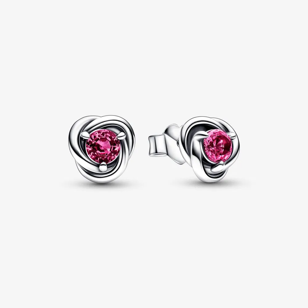pandora cercei roz de cerc eternitate cu piatra de octombrie 292334c05