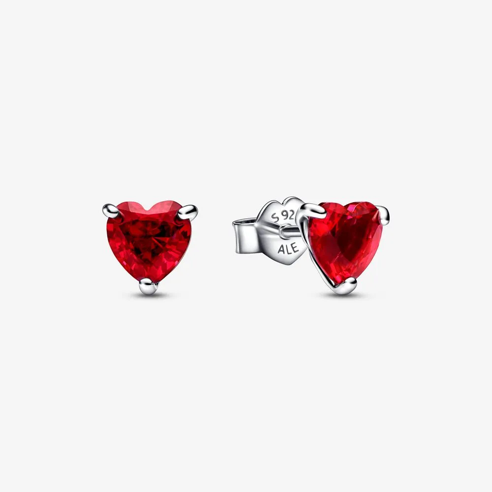 pandora cercei stud red heart 292549c01