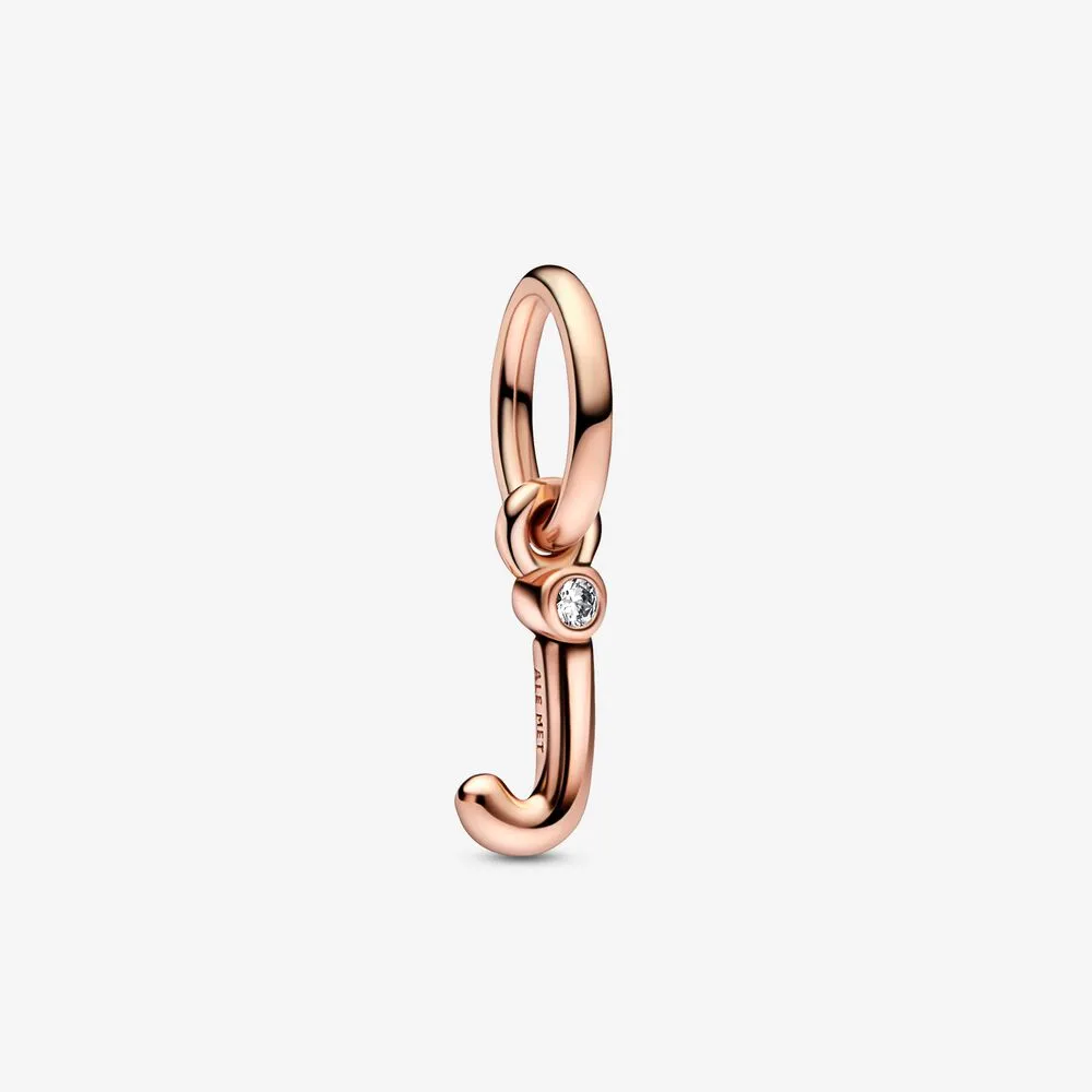 pandora pandantiv litera j din argint cu model script 782465c01