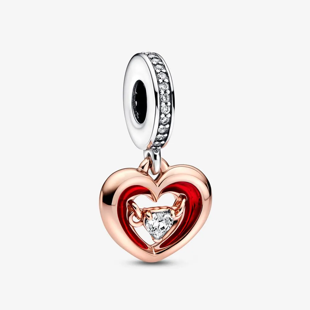 pandora pandantiv radiant heart cu două culori 782450c01