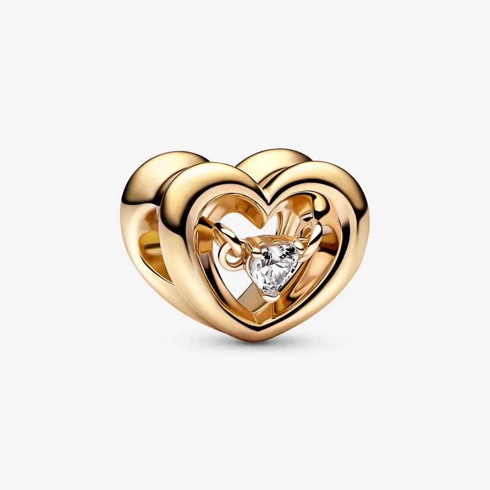 PANDORA Radiant Heart & Floating Stone Charm - 762493C01