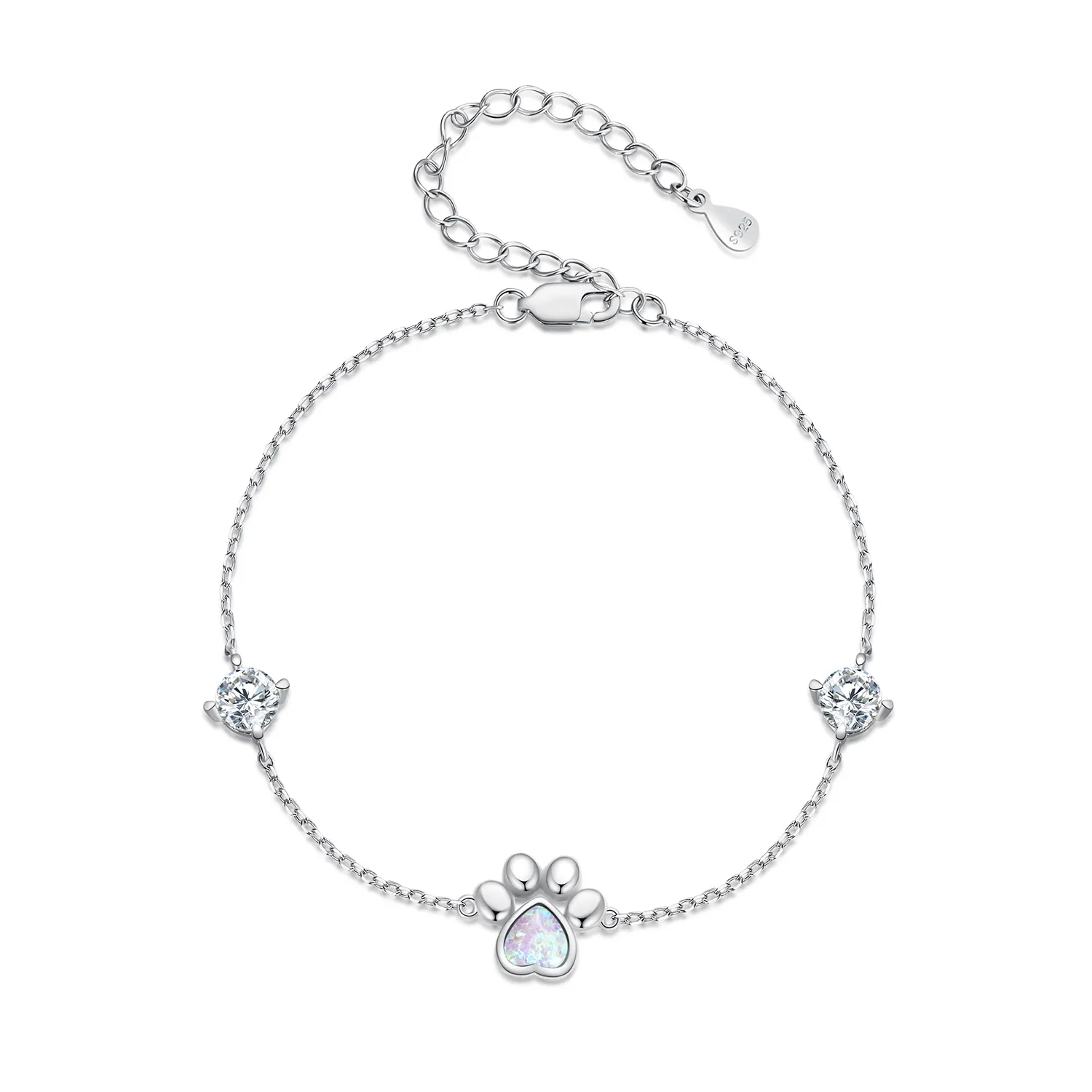 brățară cu model pandora cu imprimeu de labă de opal scb256
