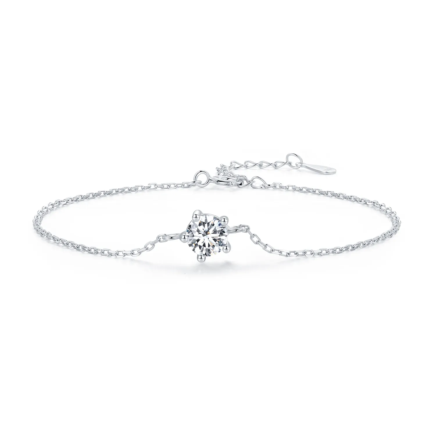 brățară strălucitoare în stil pandora cu moissanite msb001
