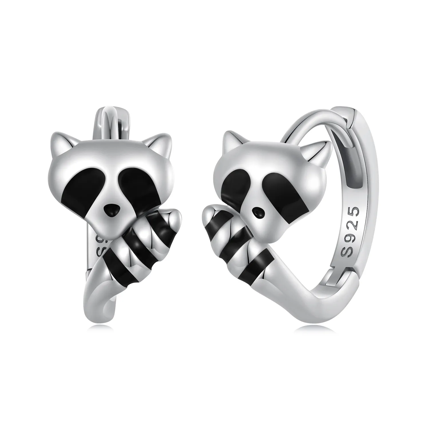 cercei cu pandantive în stil pandora cu jucării raccoon sce1603