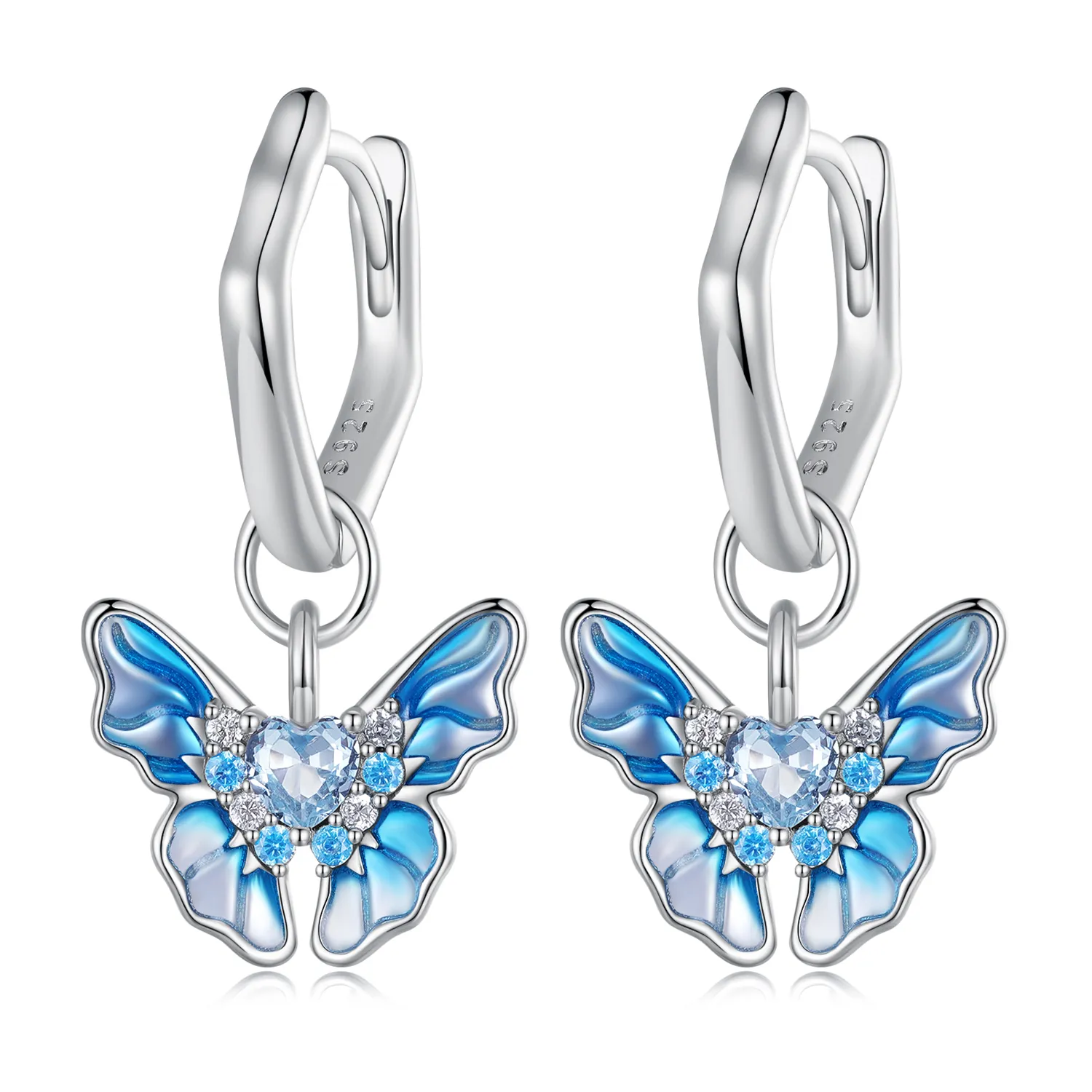 cercei pandora stil fluture cu inele bse845