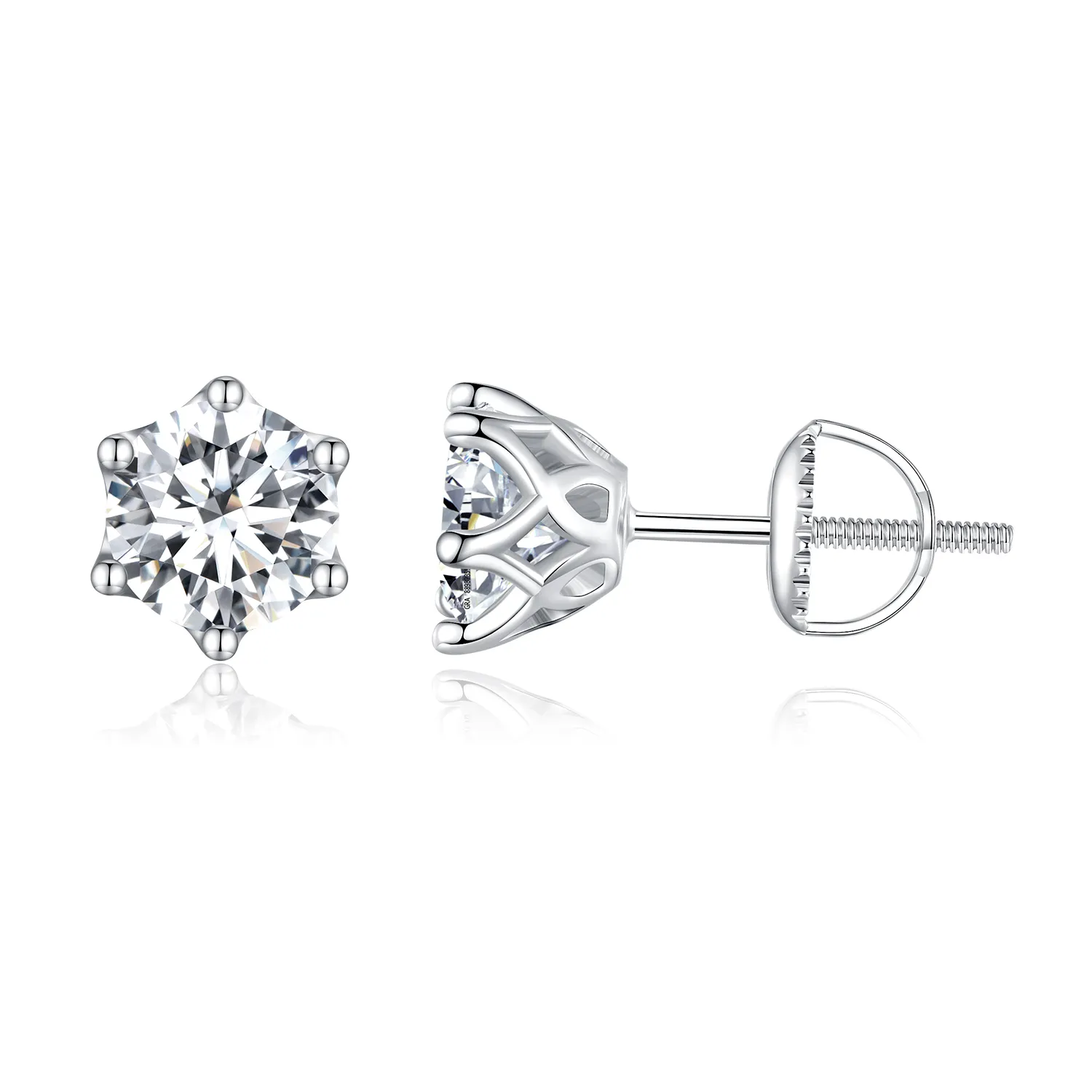 cercei pandora style cu moissanite de un carat și patru gheare mse004 xl