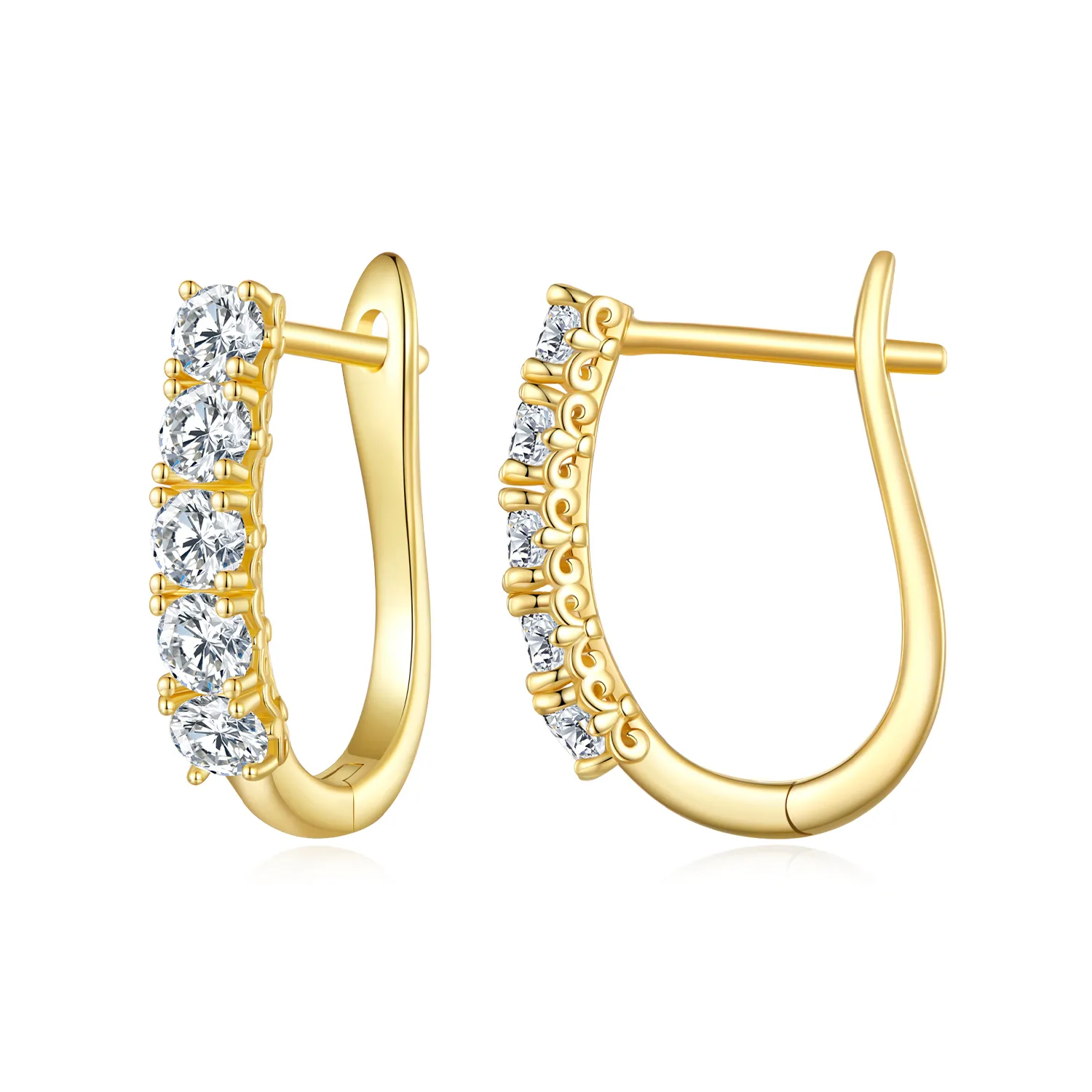 cercei în stil pandora cu model în formă de u cu moissanite mse011 b