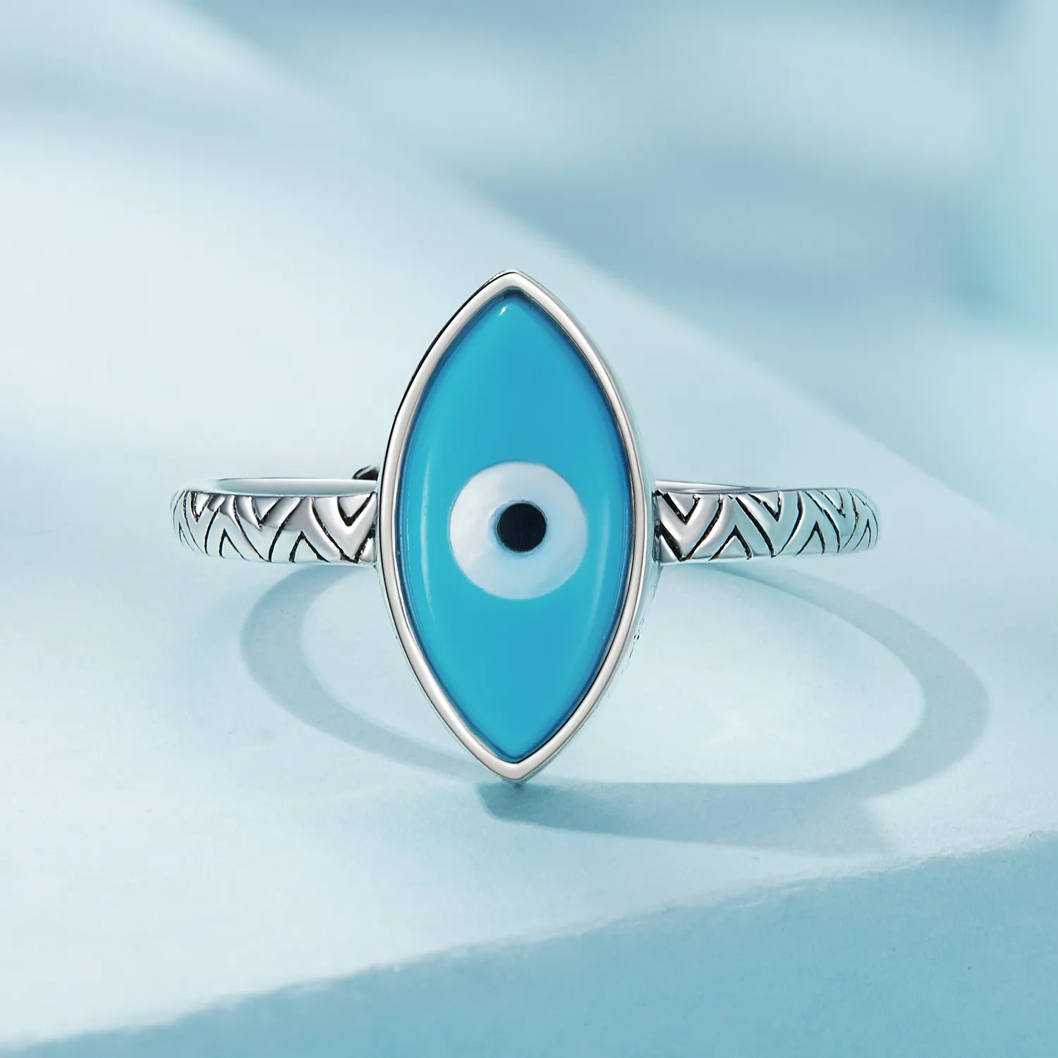 Inel deschis cu ochi albastru de diavol în stilul Pandora - SCR937