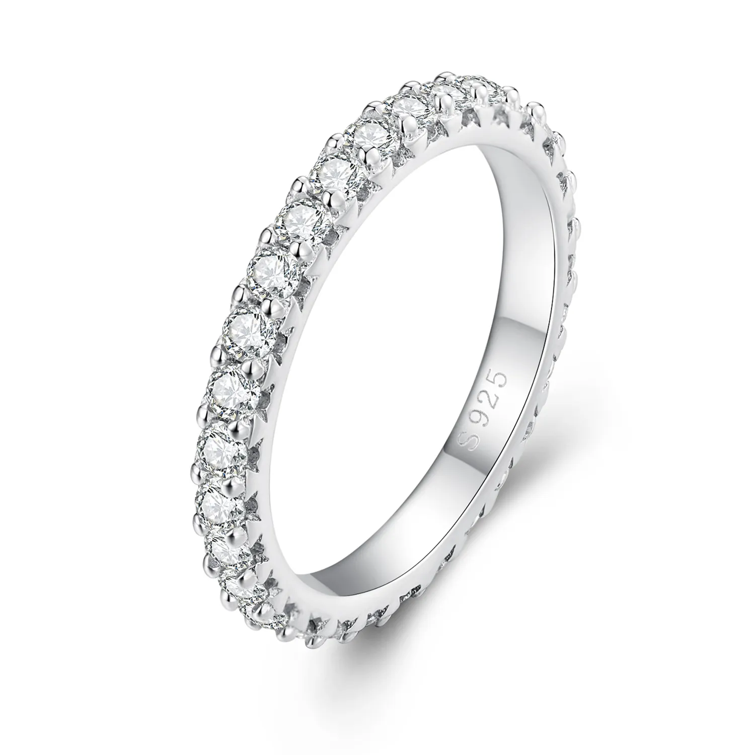 inel fin cu diamante moissanite în stil pandora msr028