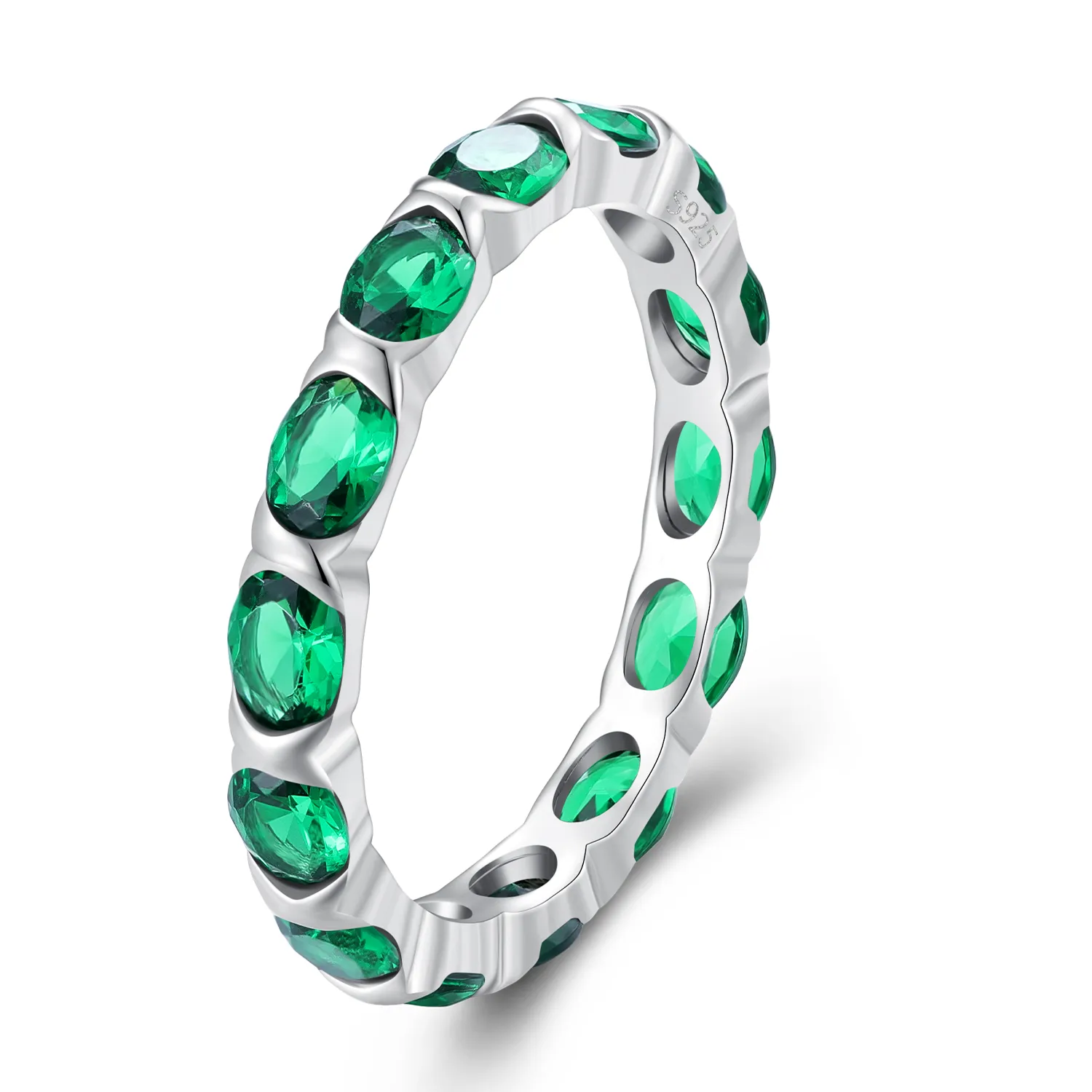 Inel Pandora Style cu Paveu complet de Spinel verde - BSR432