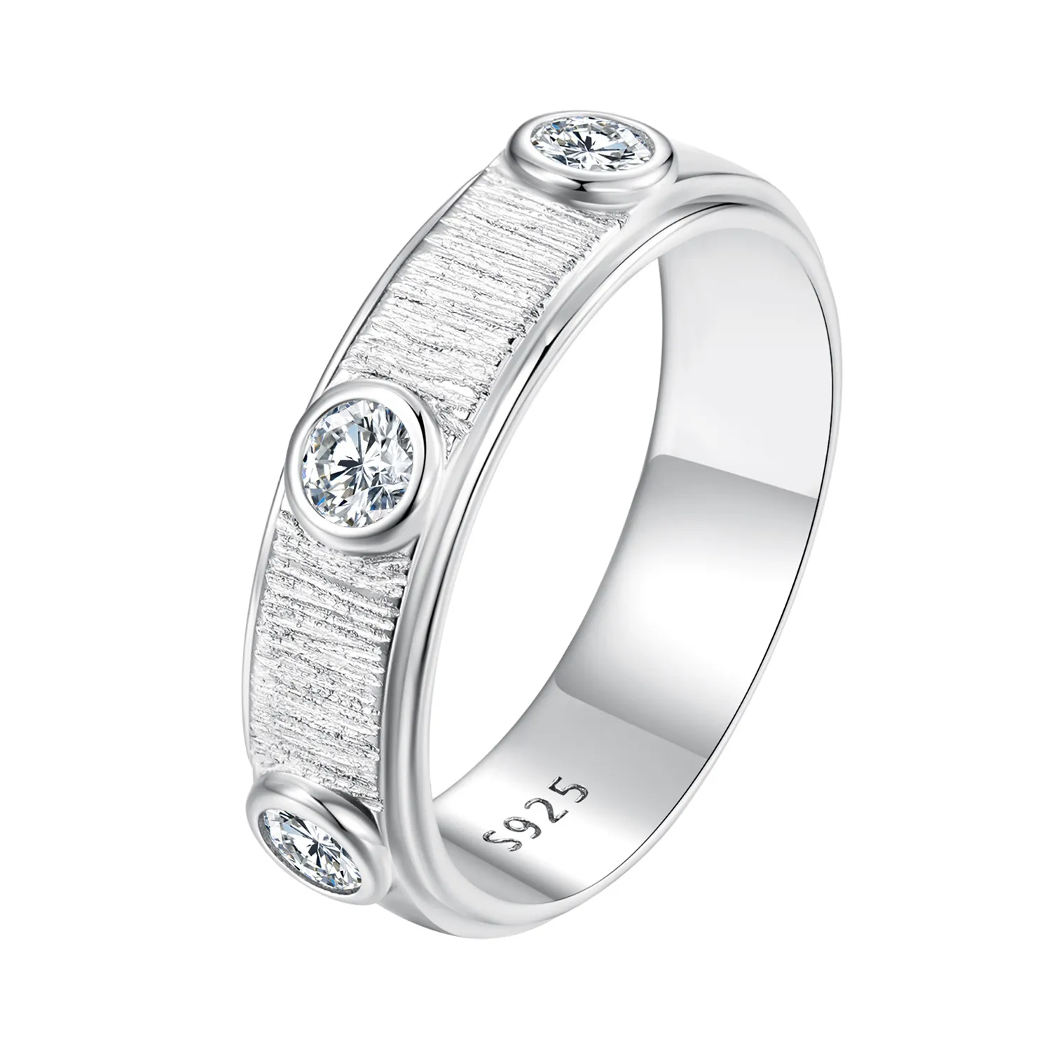 inel subțire cu moissanite în stil pandora pentru bărbați msr032