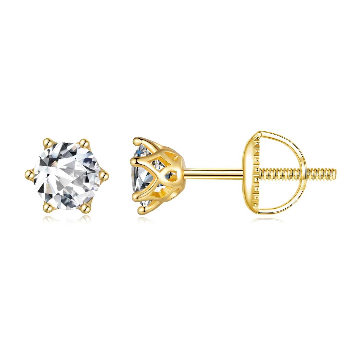 stil pandora placate cu aur cercei cu 05 carate de moissanite în șase gheare mse004 bs