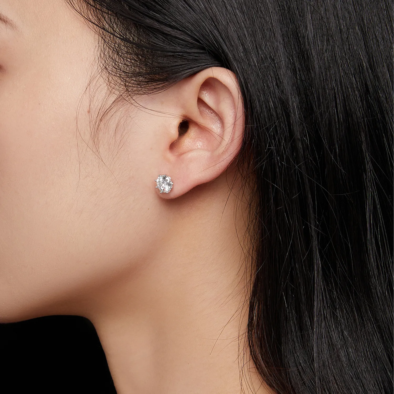 Stud Earrings Pandora Style cu Moissanit de 1 Carat - MSE019-L
