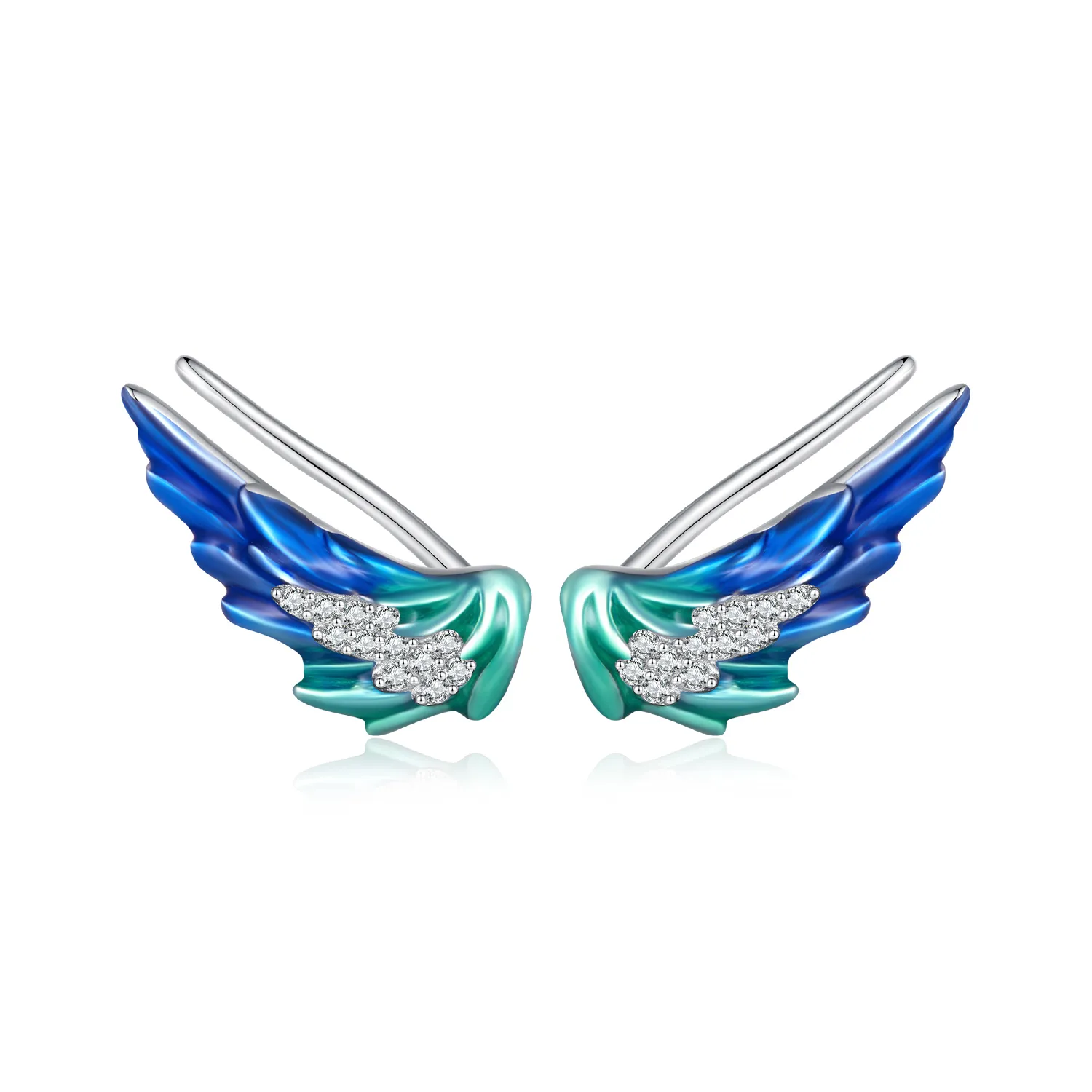 Studuri de urechi în stil Pandora cu aripioare - BSE852