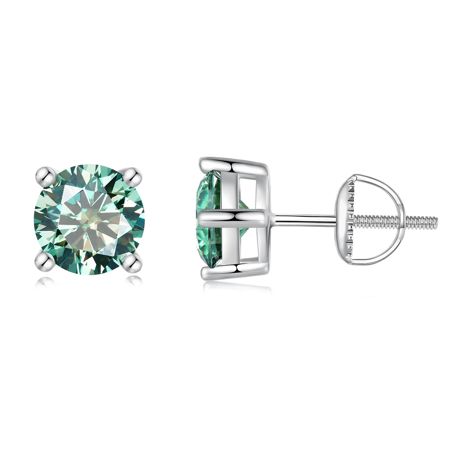 studuri pandora style cu moissanite de un carat și patru gheare mse003 cfl