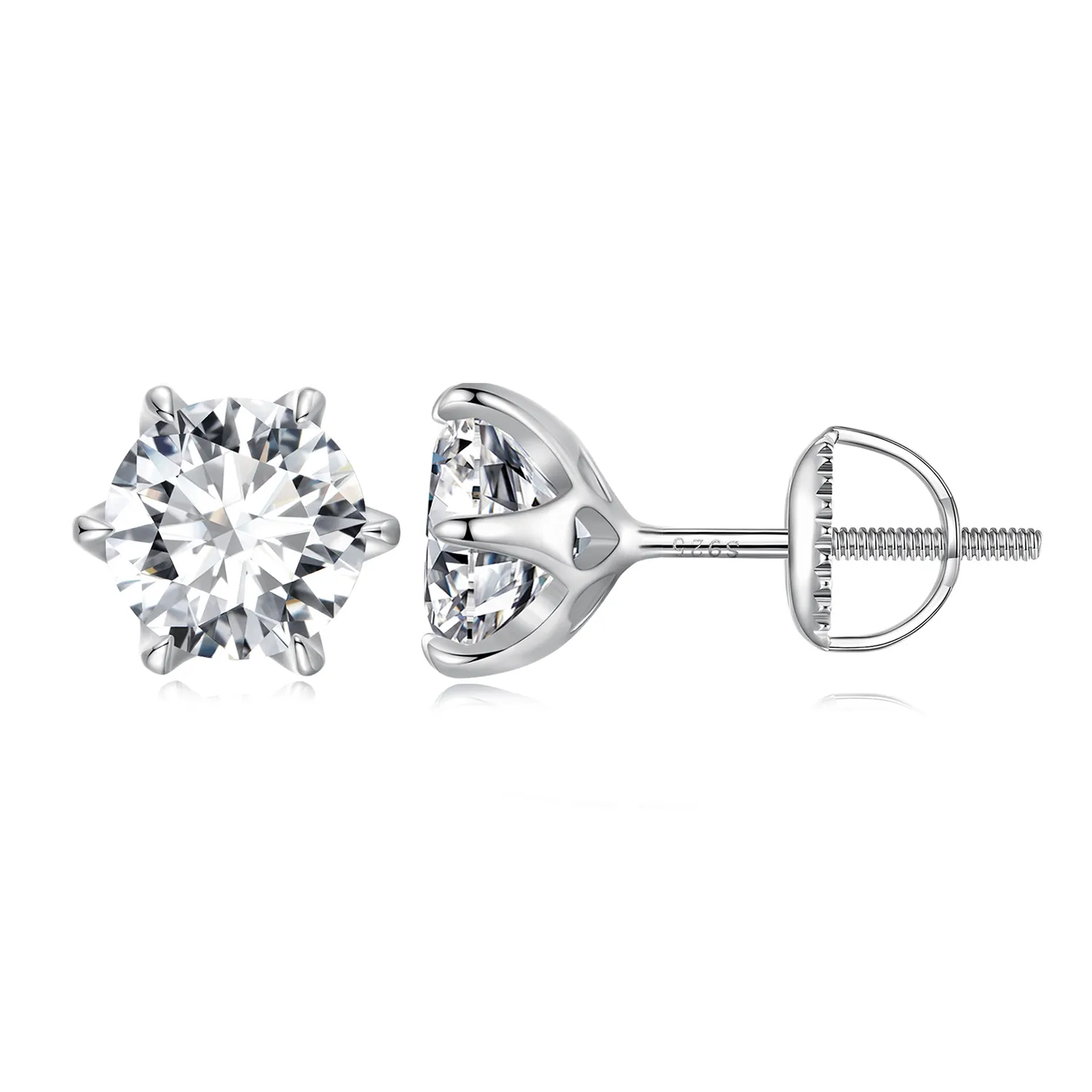 studuri pentru urechi în stil pandora cu moissanite de 2 carate mse021 l