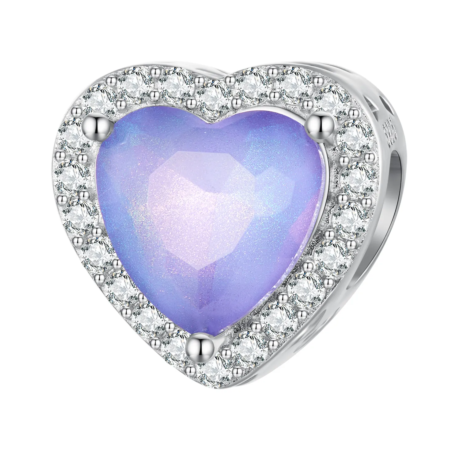 Breloc model Pandora în formă de inimă purpurie - SCC2453