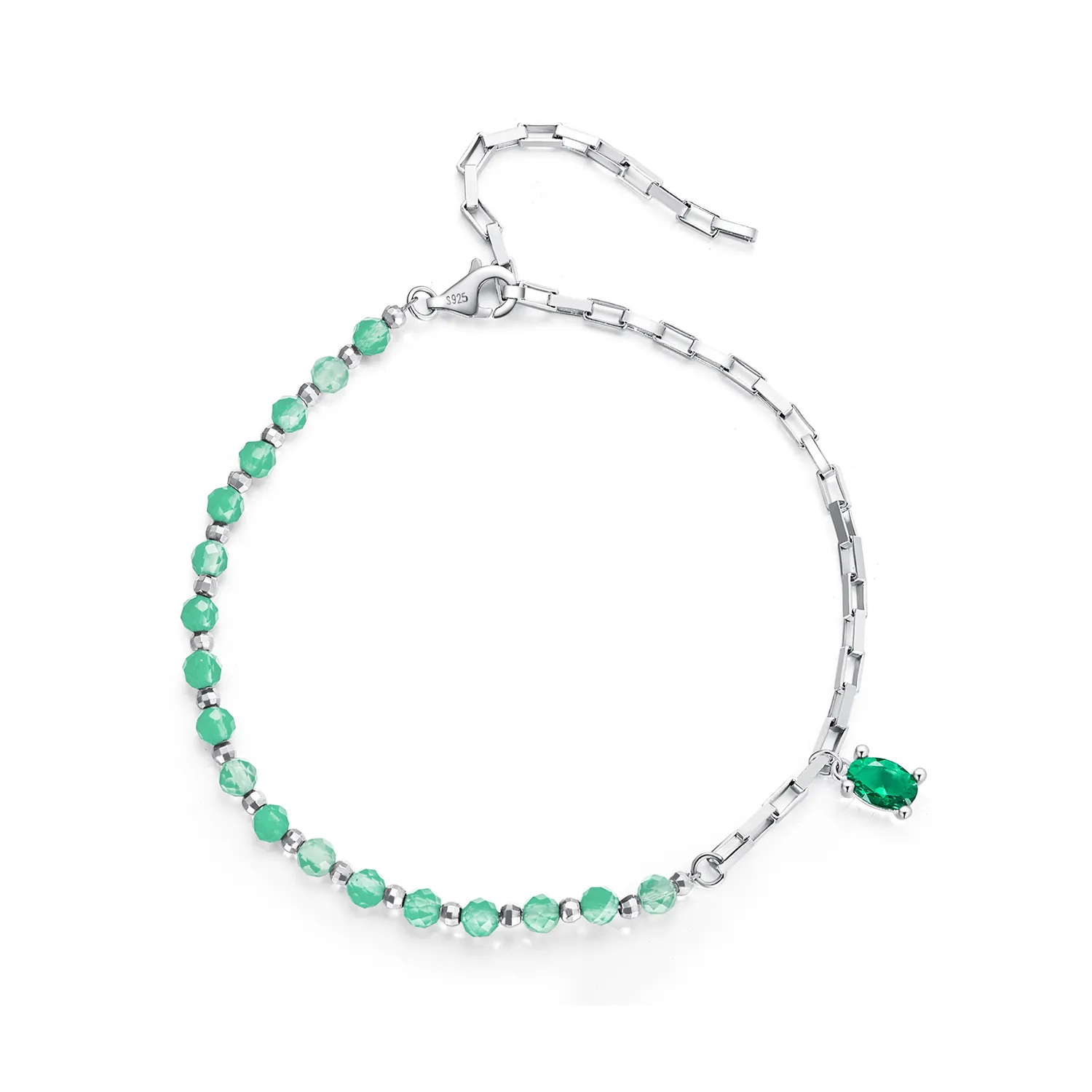 brățară stil pandora verde bsb128