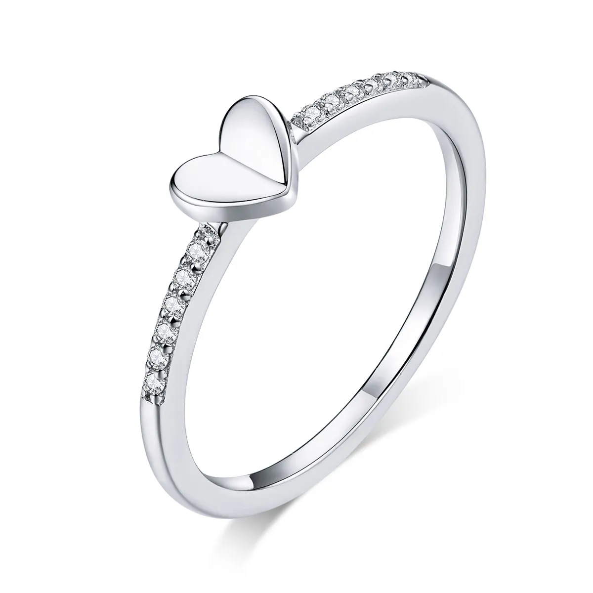 inel cu strălucire și inimi în stilul pandora bsr121