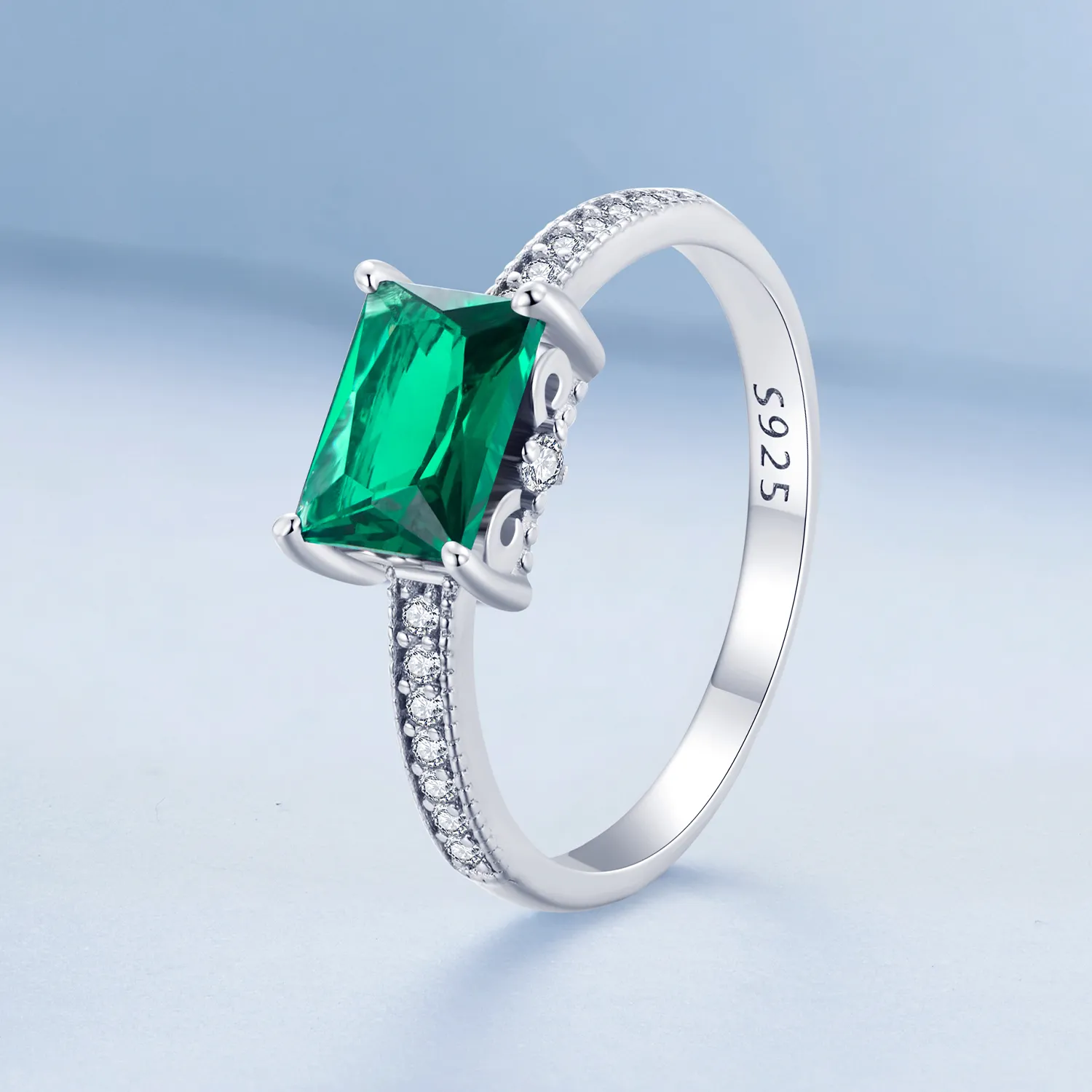 Inel din stilul Pandora cu piatră verde - BSR461