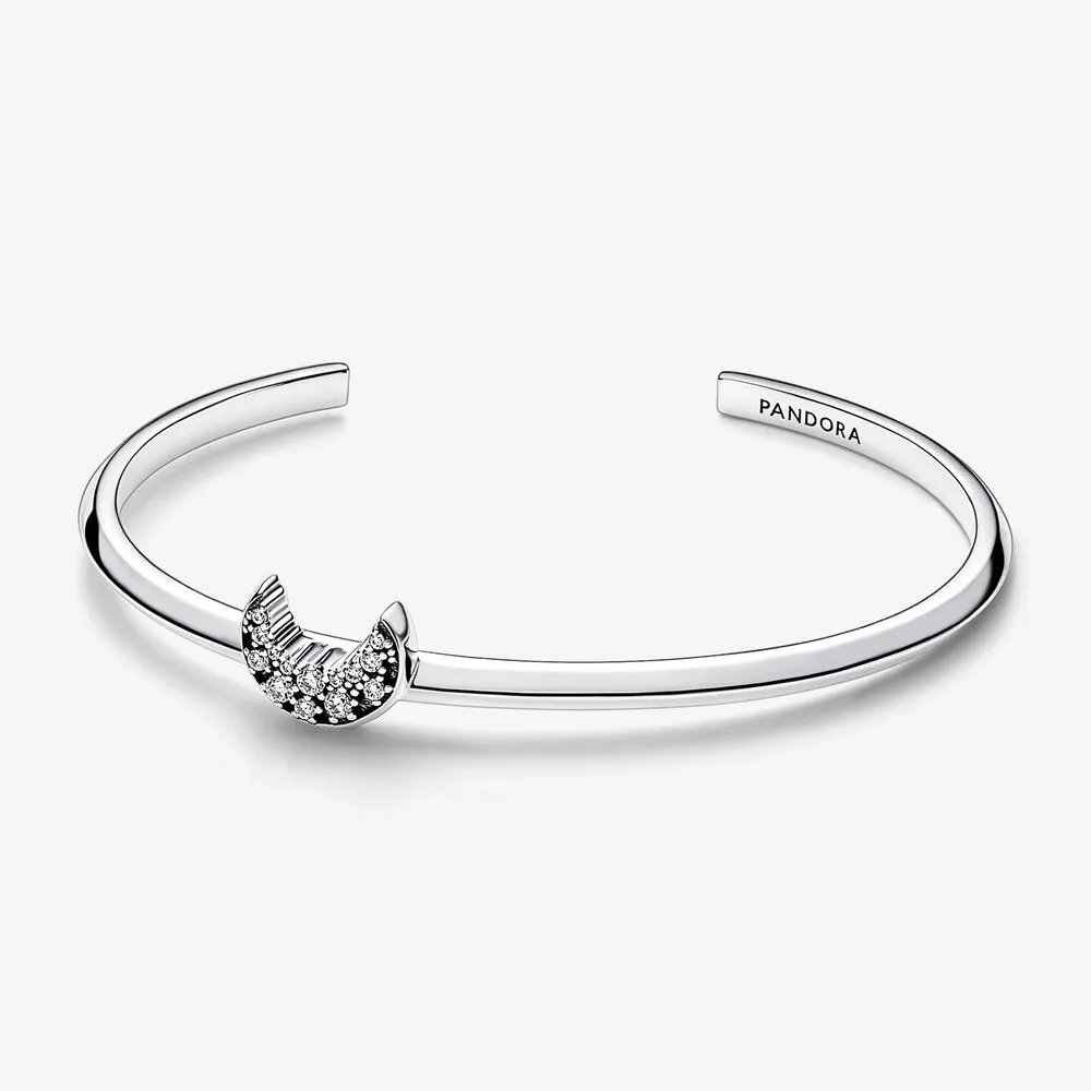 brățară deschisă pandora moon din argint sterling cu zirconiu cubic clar 592789c01