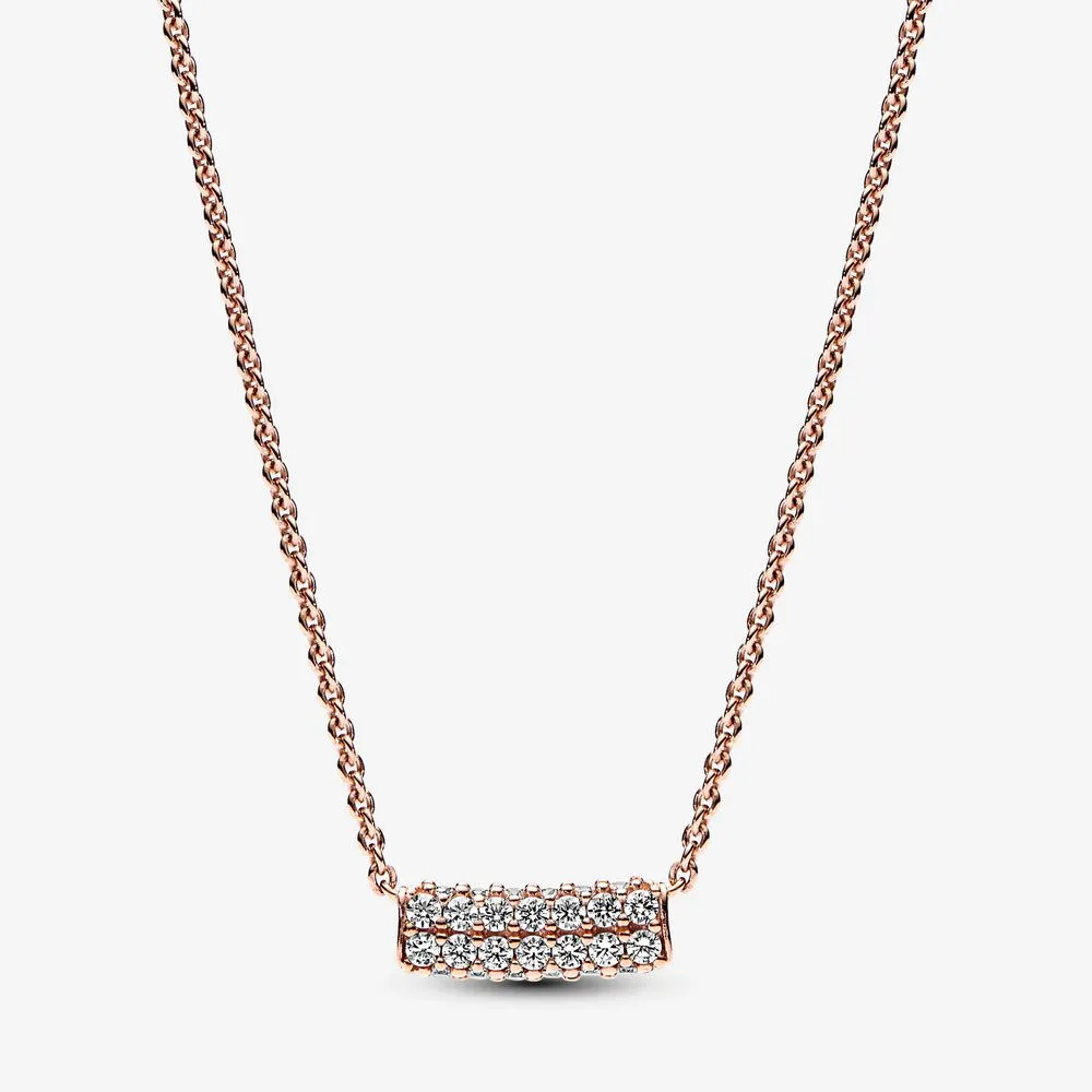 colier pandora timeless pavé cu două rânduri de bare 382621c01 45