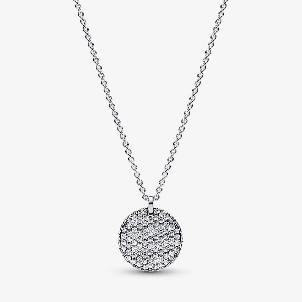 colierul pandora timeless pavé round pendant 392632c01 45
