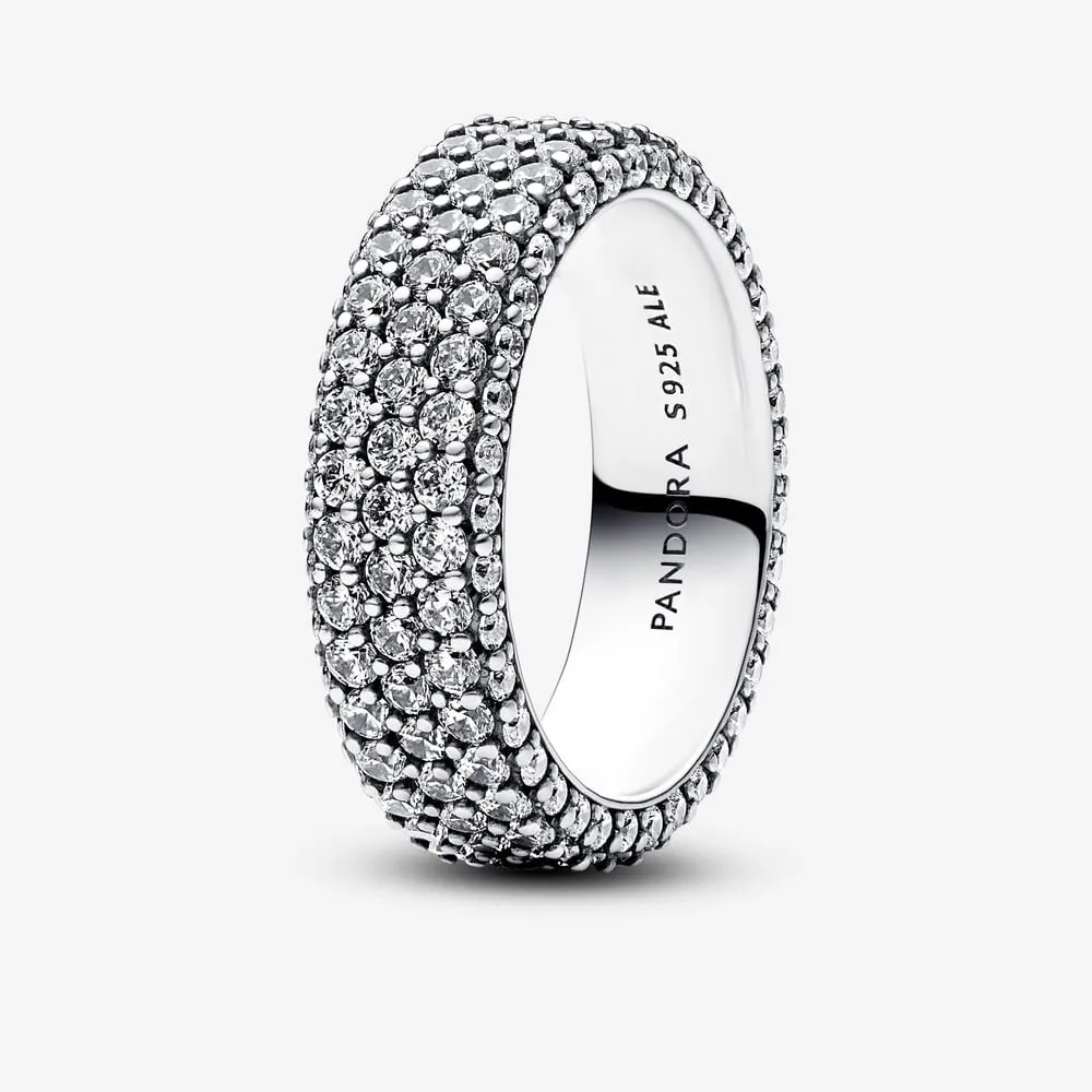 inel pandora timeless cu trei rânduri de pavé 192634c01
