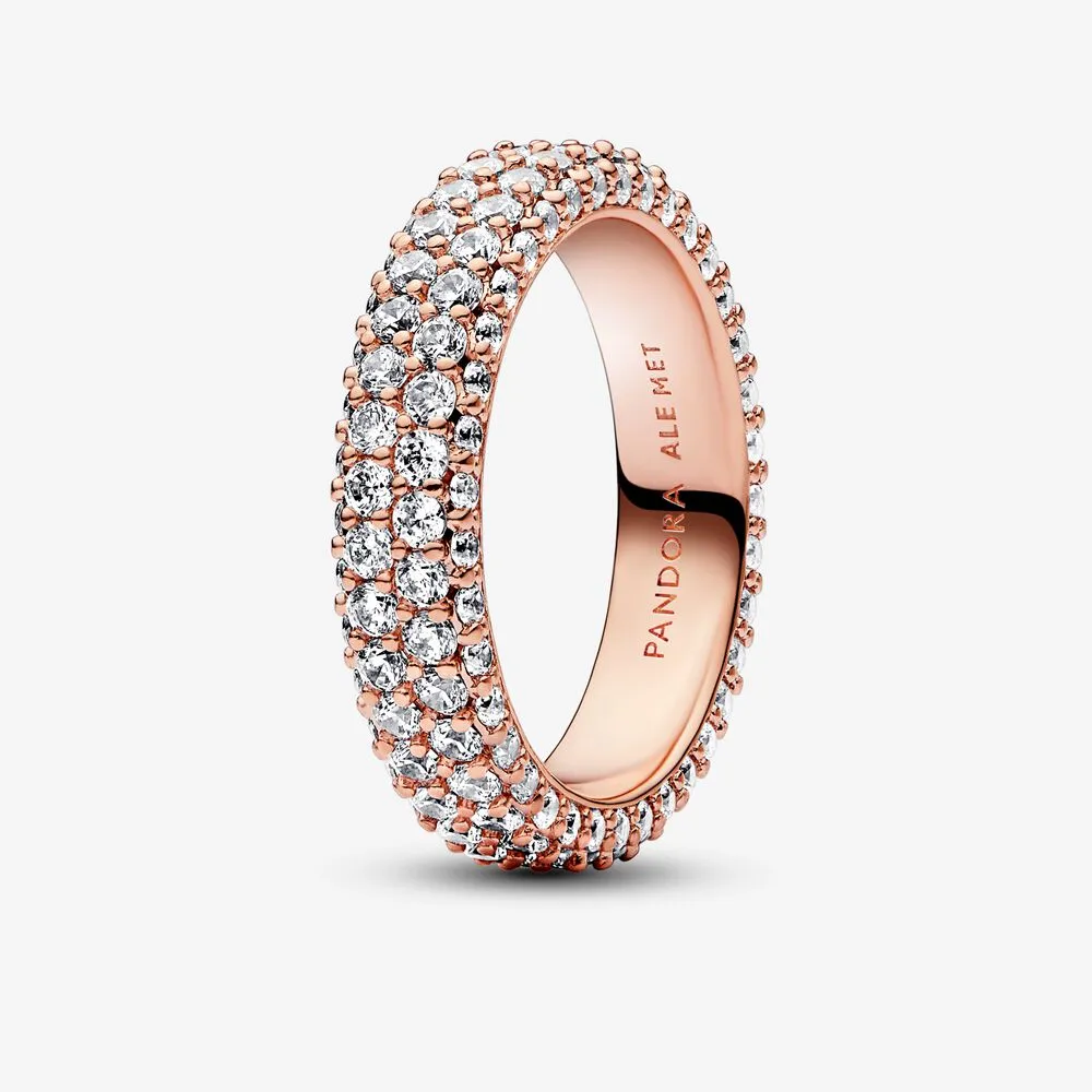 inel pandora timeless pavé cu două rânduri 182629c01
