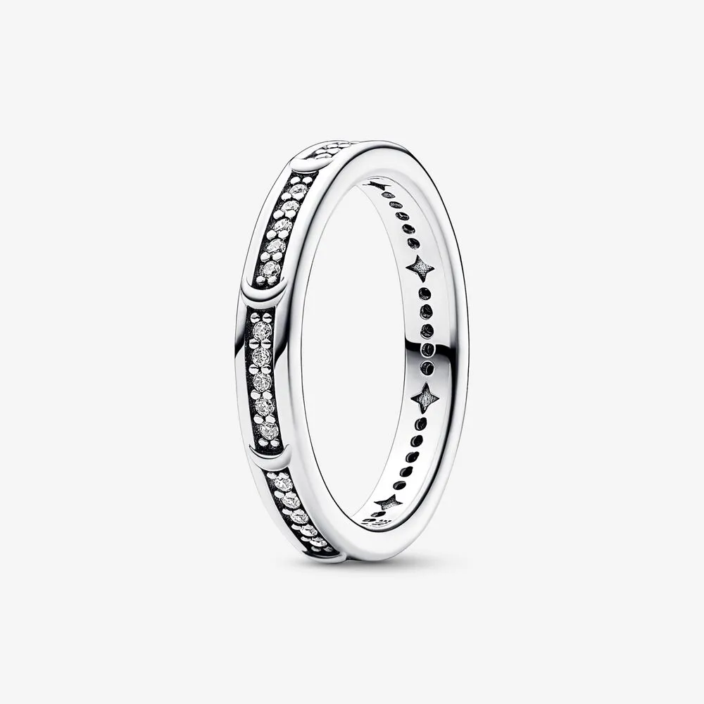 inelul pandora moon din argint de șterling cu zirconii cubice clare 192783c01