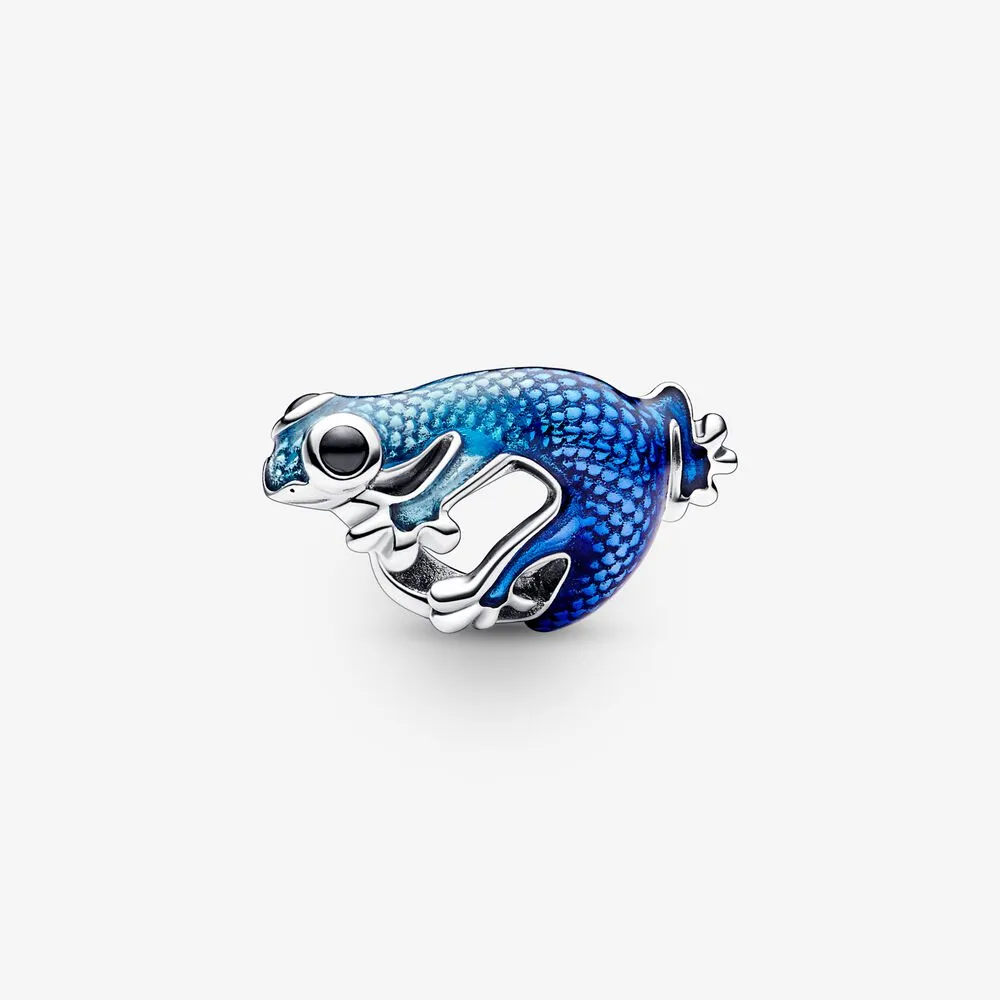 pandora charm metalic albastru cu gecko 792701c01