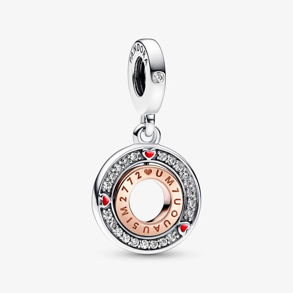 pandora msg rotativ din argint sterling și placat cu aur roz de 14k 782640c01