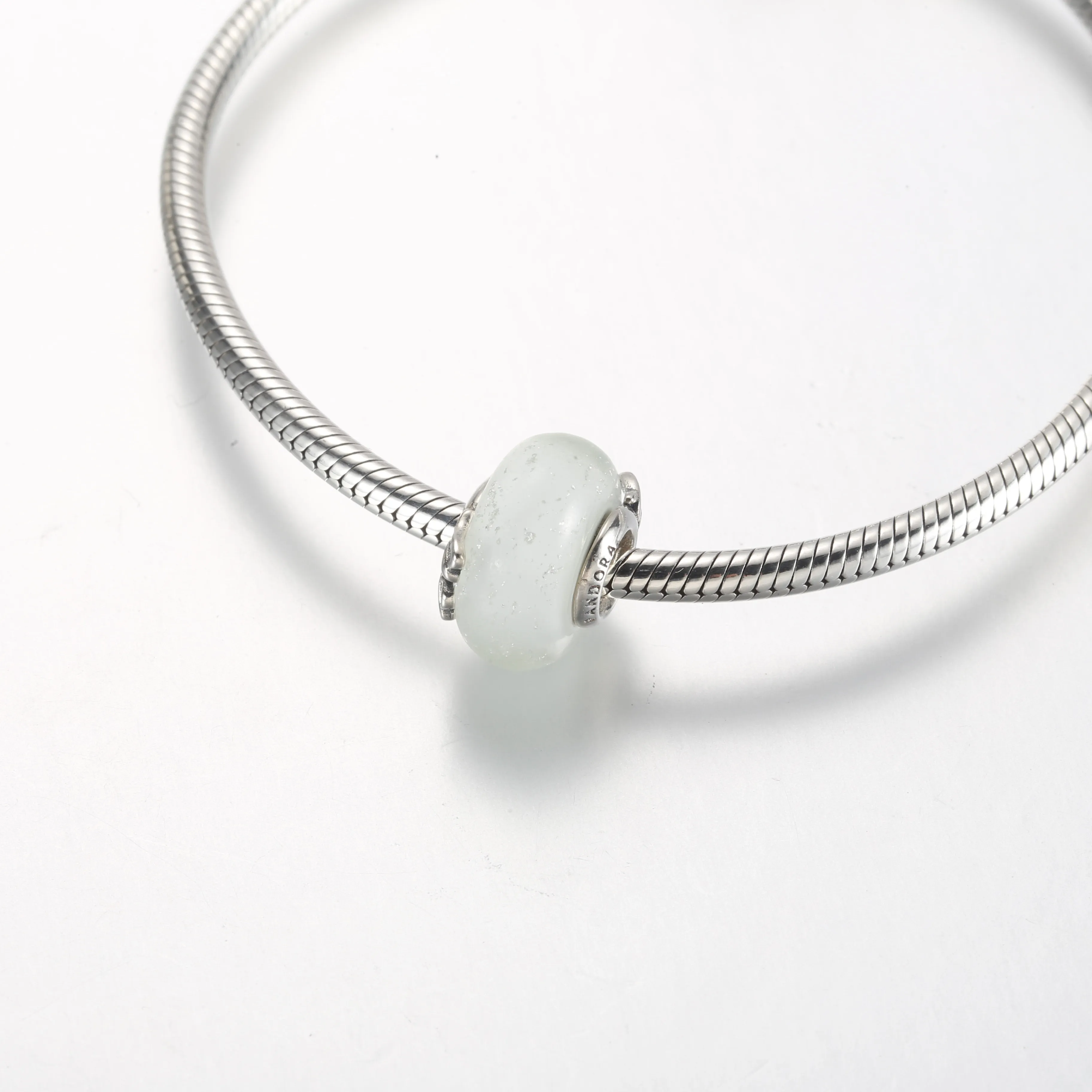 Pandora Murano Glass Mum & Love Charm Glittery White - 792655C00
