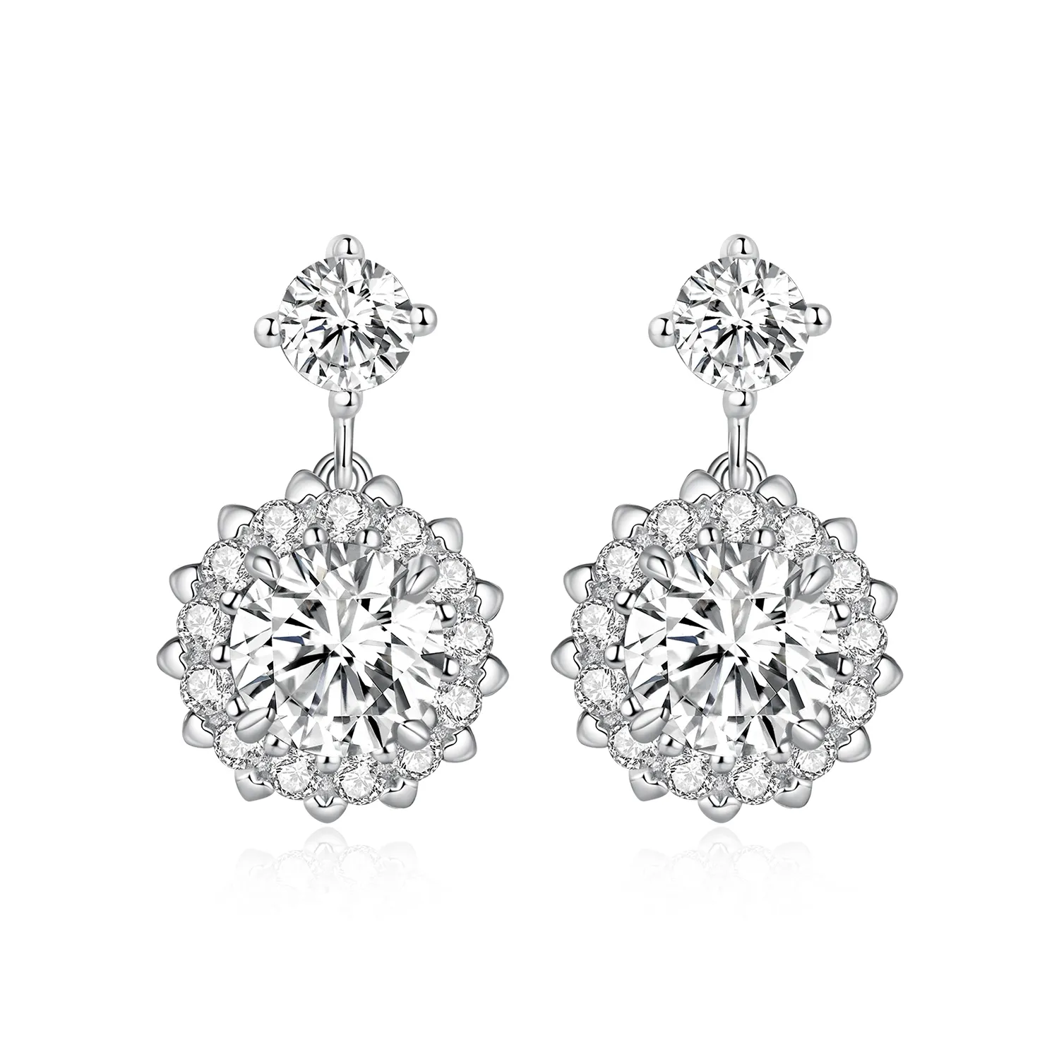 bijuterii stil pandora cercelusi cu pietre moissanite de 1ct mse028