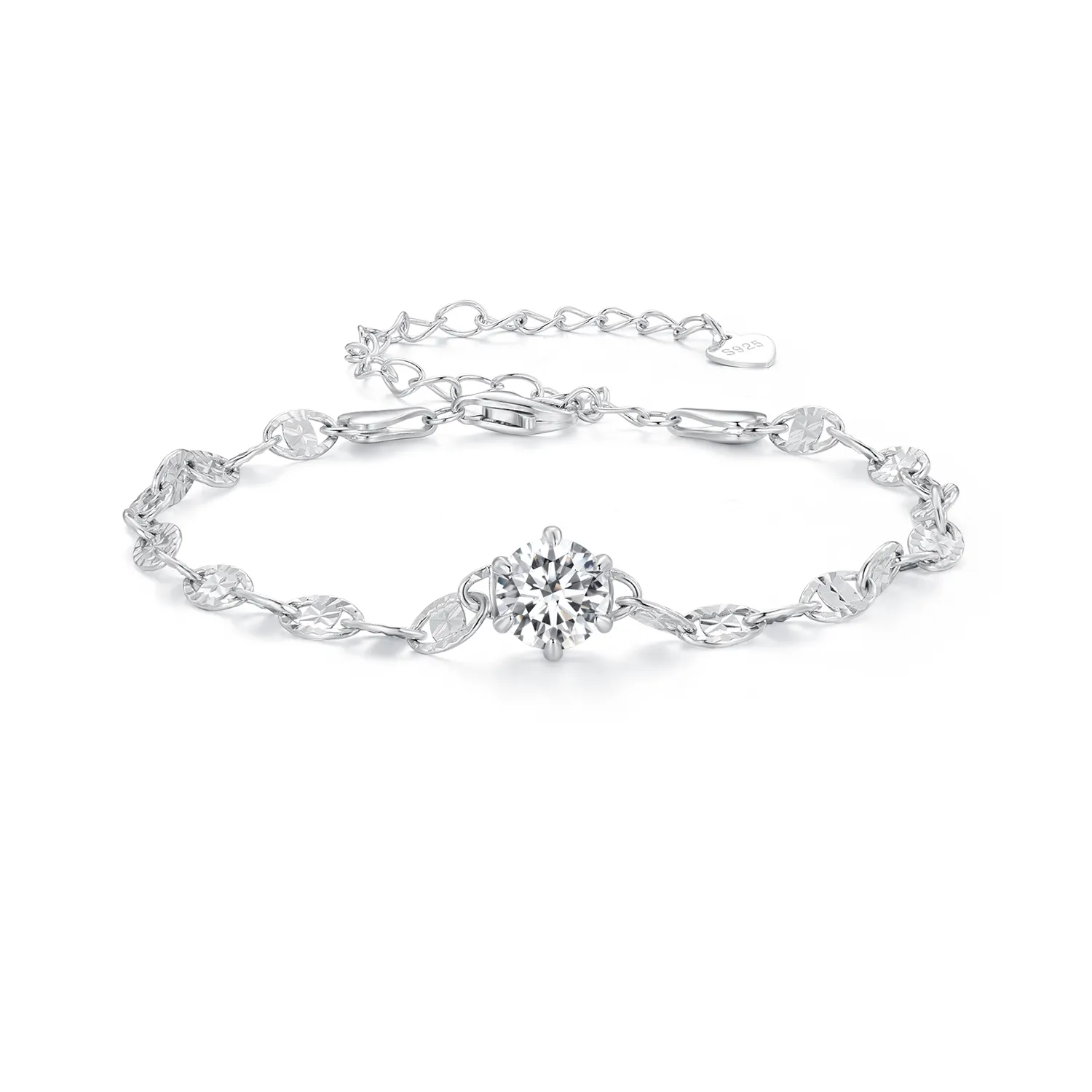 brățară cu lanț fin strălucitor și zirconiu de stil pandora bsb142