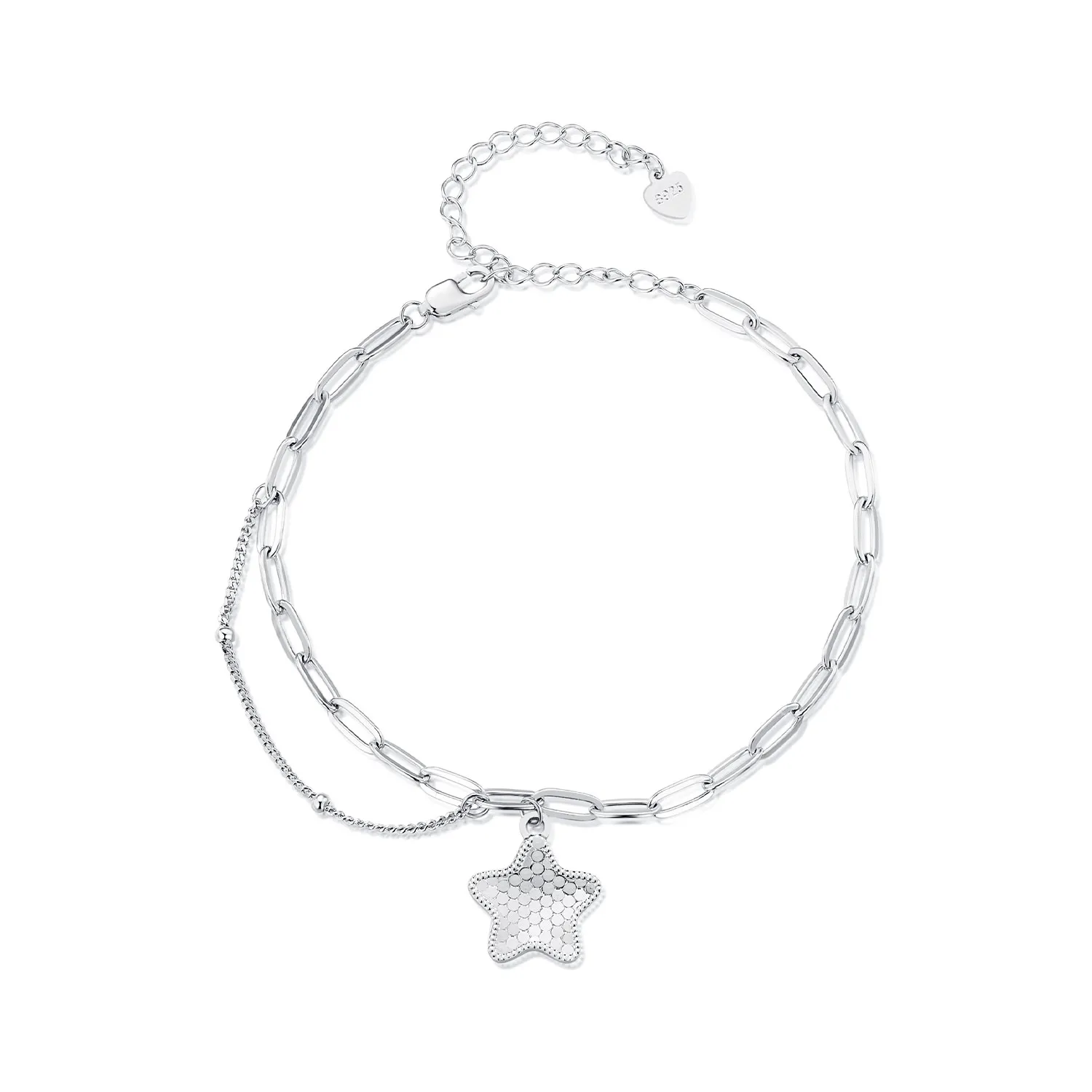 brățară cu lanț în stil pandora model stea strălucitoare bsb137